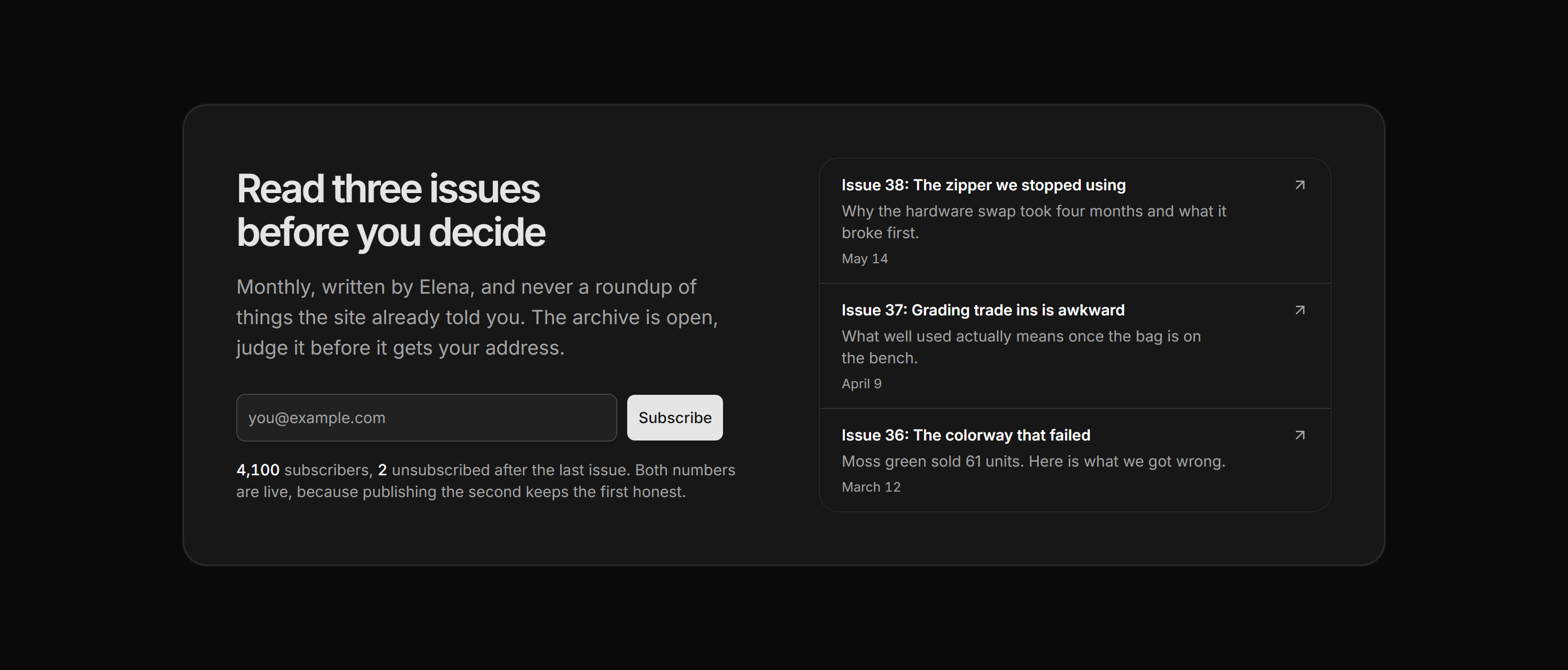 Ecommerce Email Capture: Newsletter With Archive