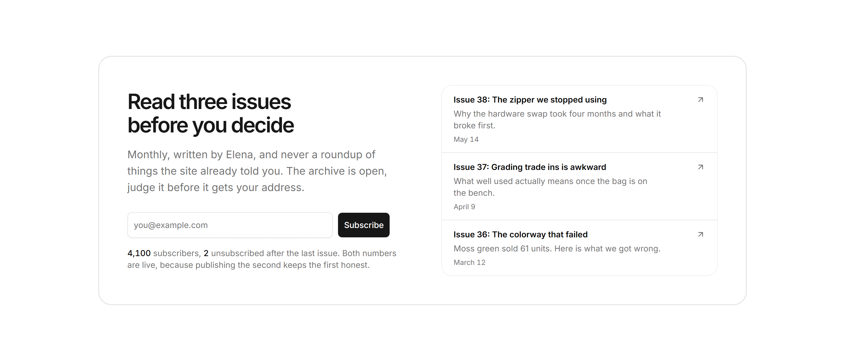 Ecommerce Email Capture: Newsletter With Archive