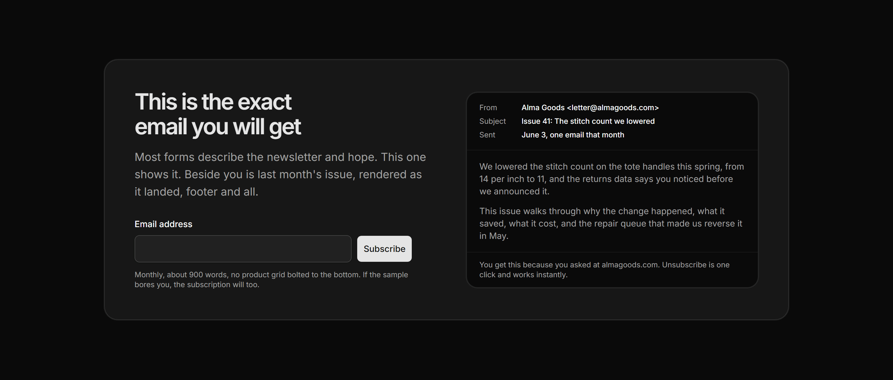 Ecommerce Email Capture: Sample Email Preview