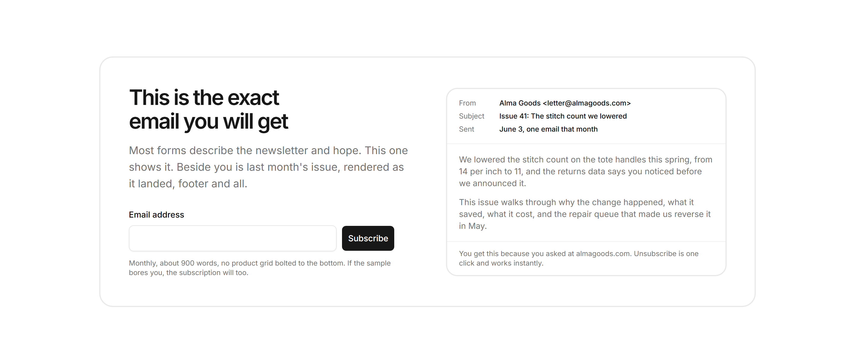 Ecommerce Email Capture: Sample Email Preview