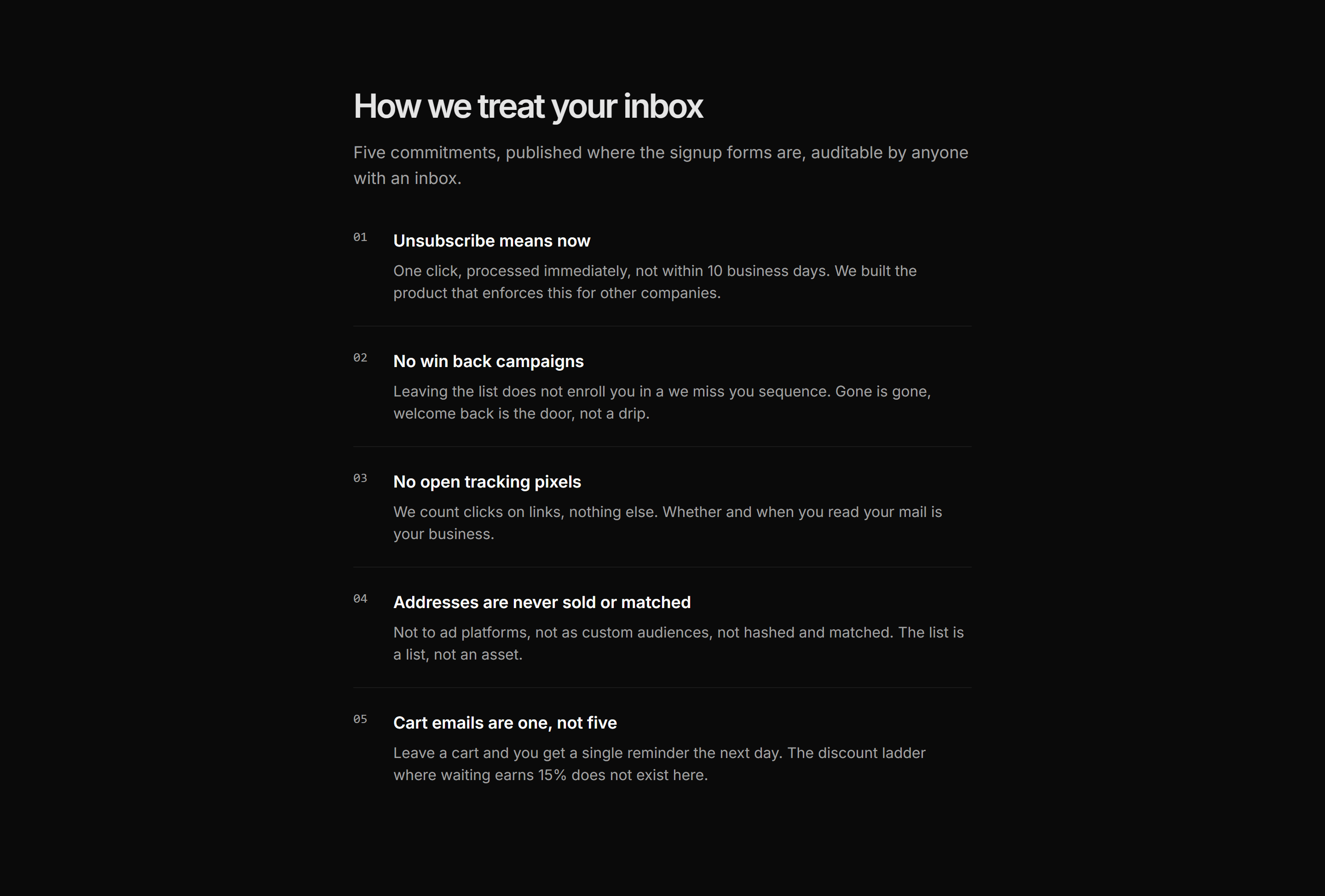Ecommerce Email Capture: Unsubscribe Promise Card