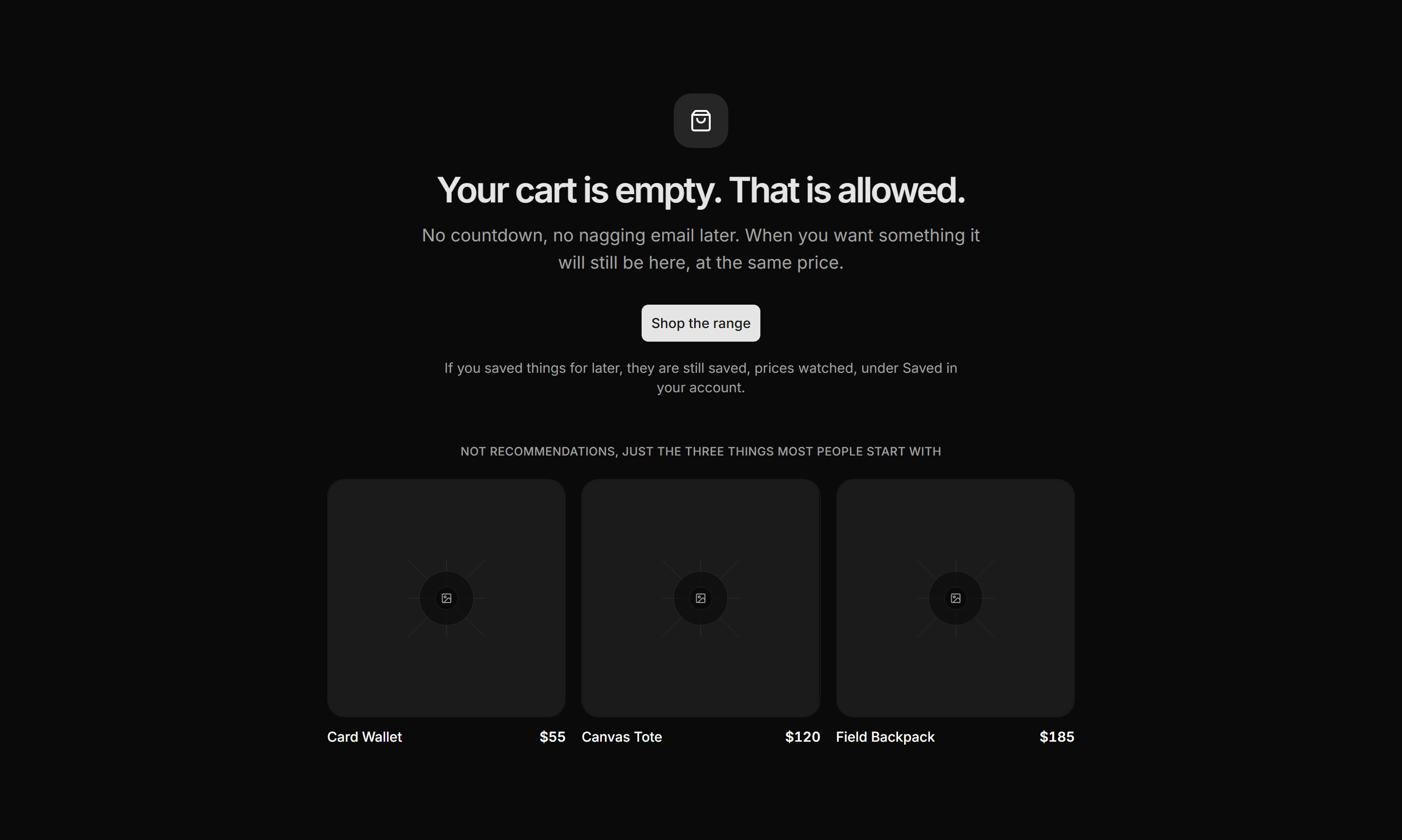 Ecommerce Empty State: Empty Cart State