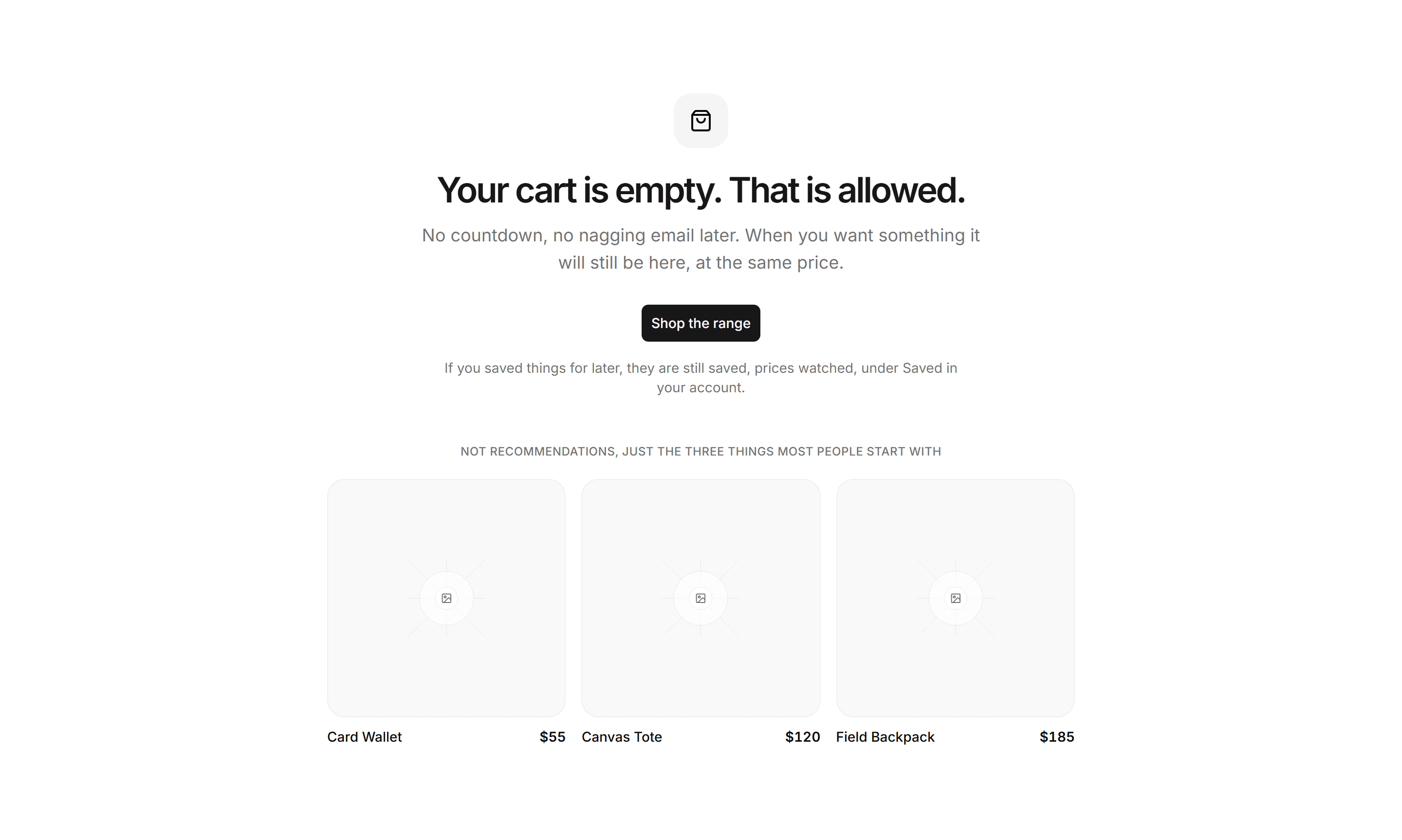 Ecommerce Empty State: Empty Cart State