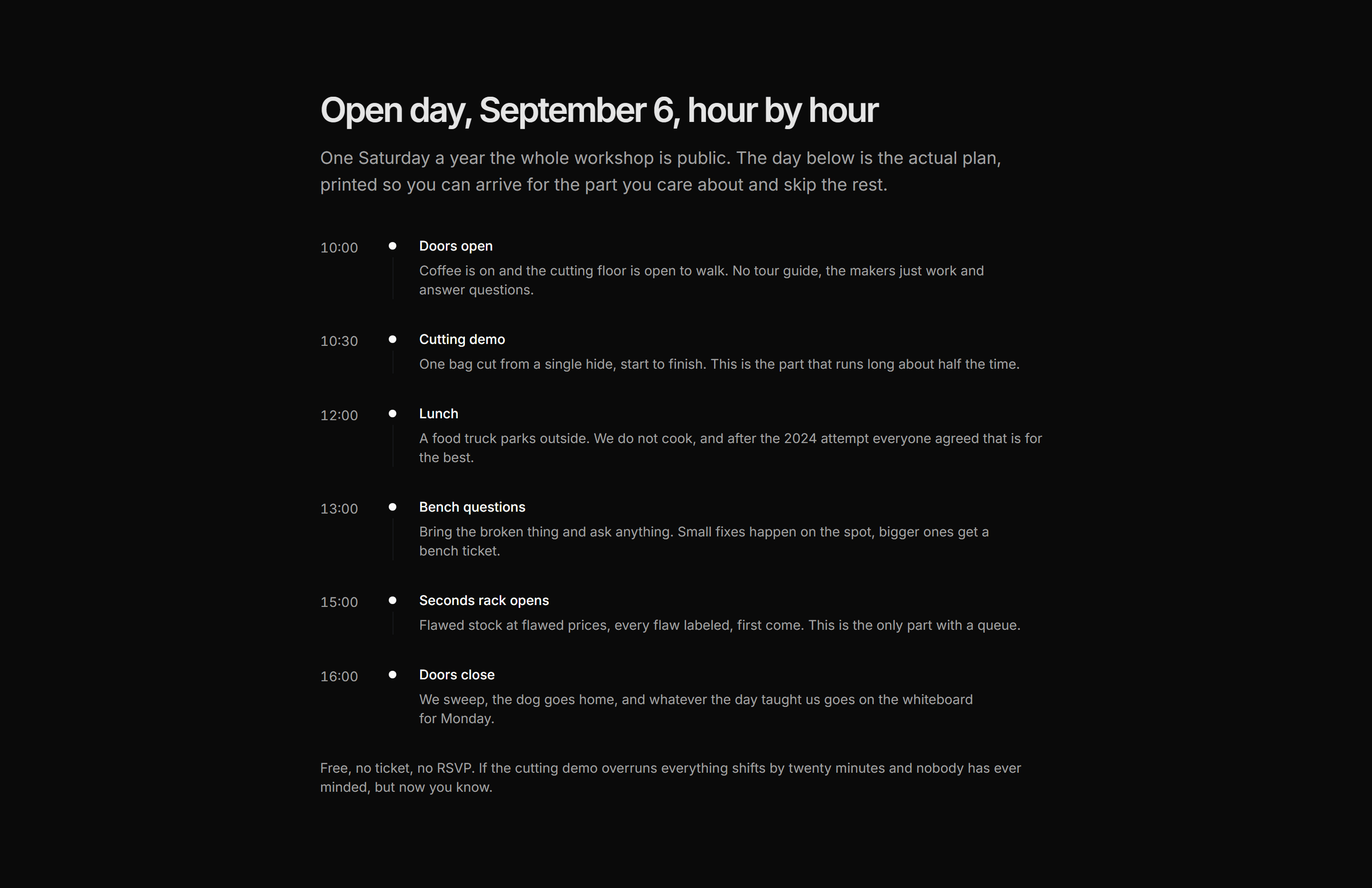 Ecommerce Events and Appointment: Open Day Schedule