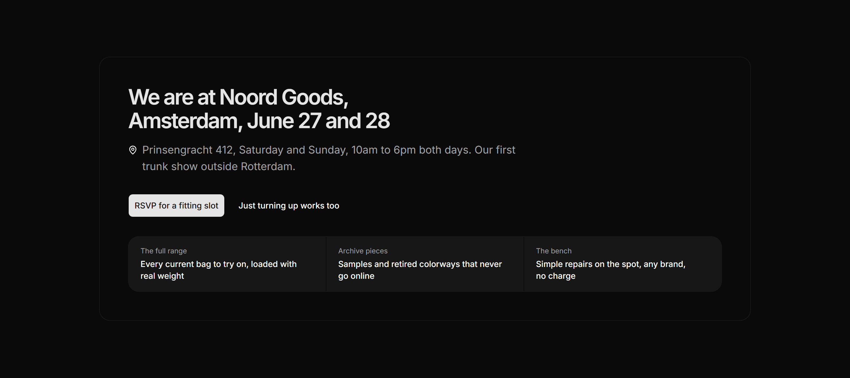 Ecommerce Events and Appointment: Trunk Show Banner