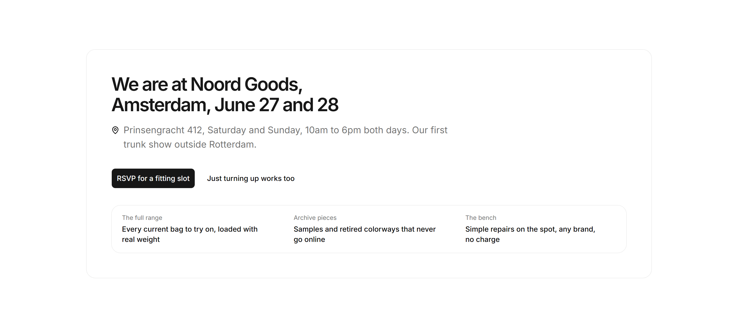 Ecommerce Events and Appointment: Trunk Show Banner