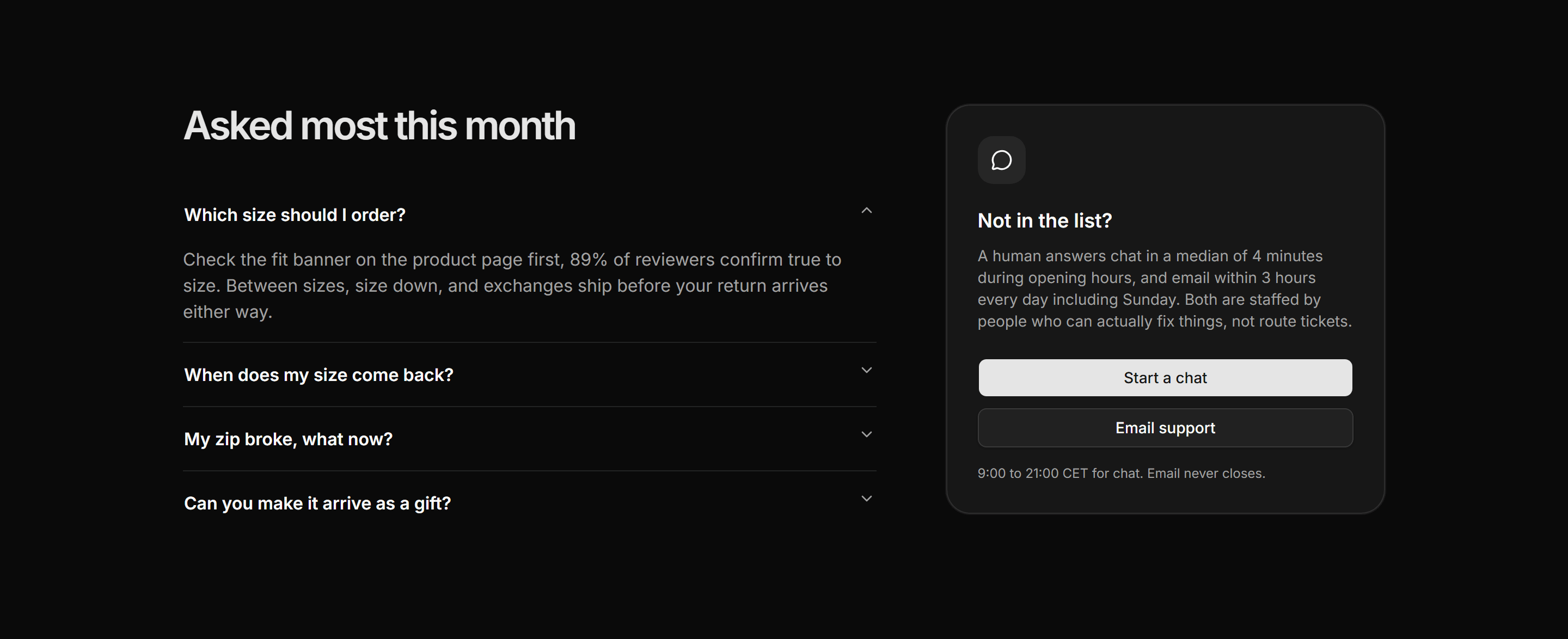 Ecommerce FAQ: Faq With Contact Card