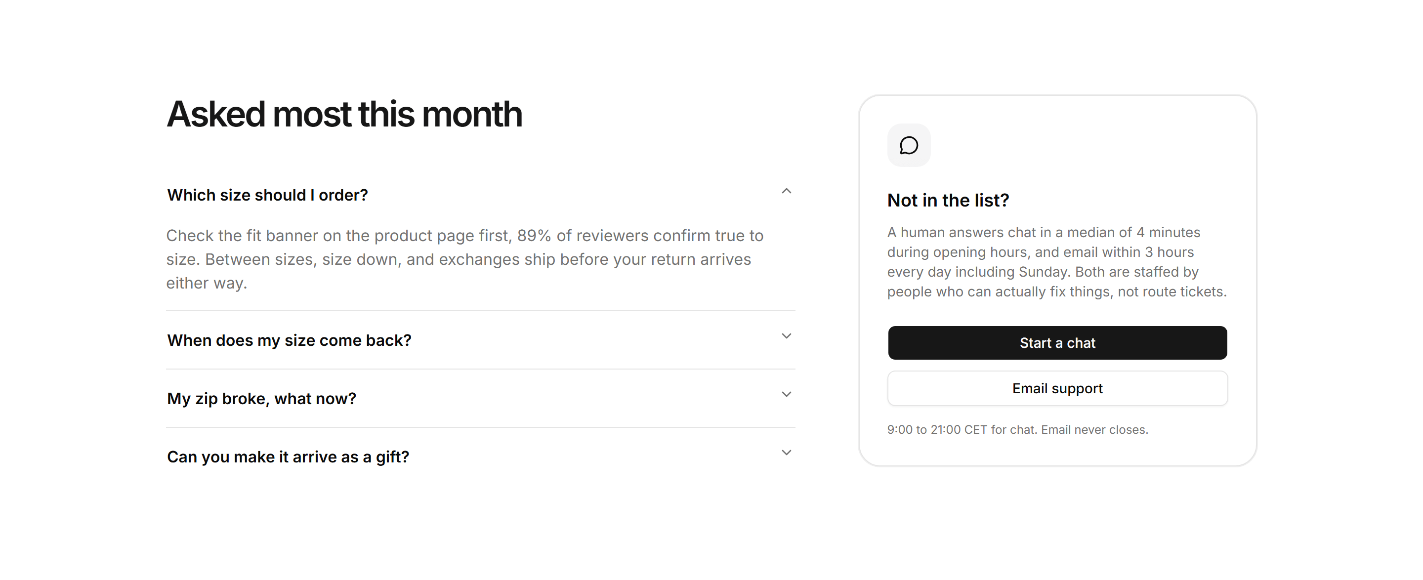 Ecommerce FAQ: Faq With Contact Card