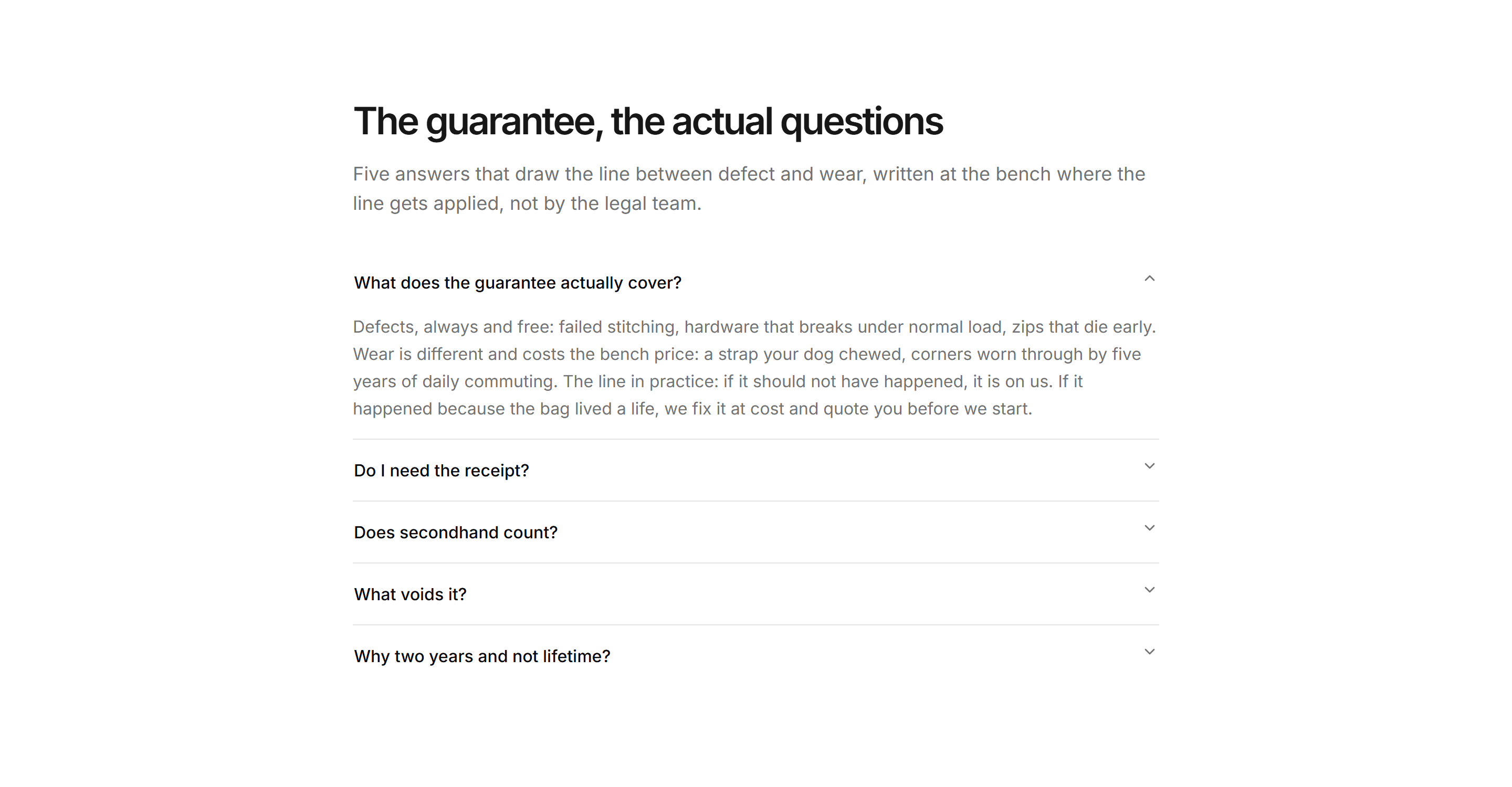 Ecommerce FAQ: Guarantee Faq