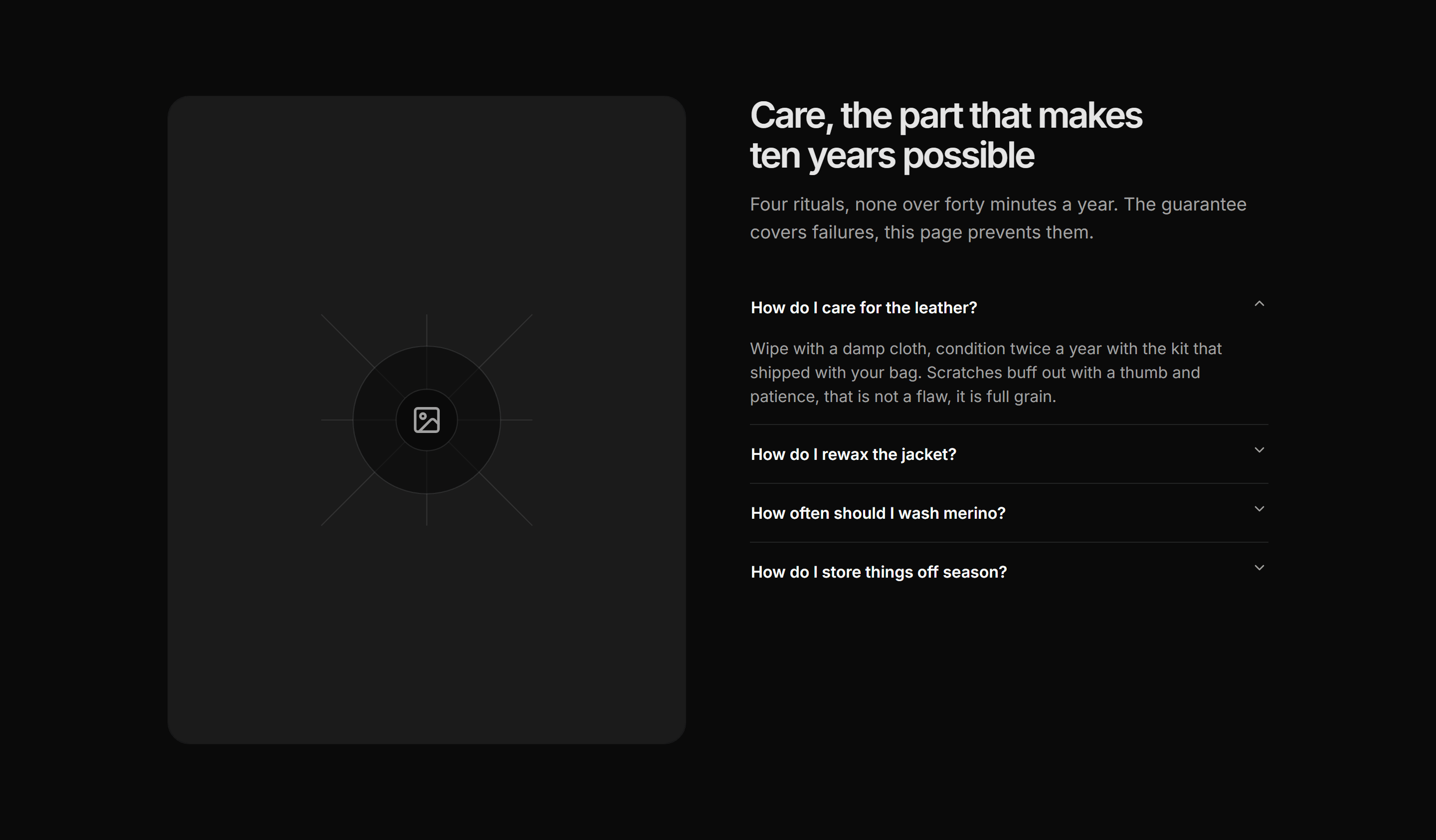 Ecommerce FAQ: Product Care Faq