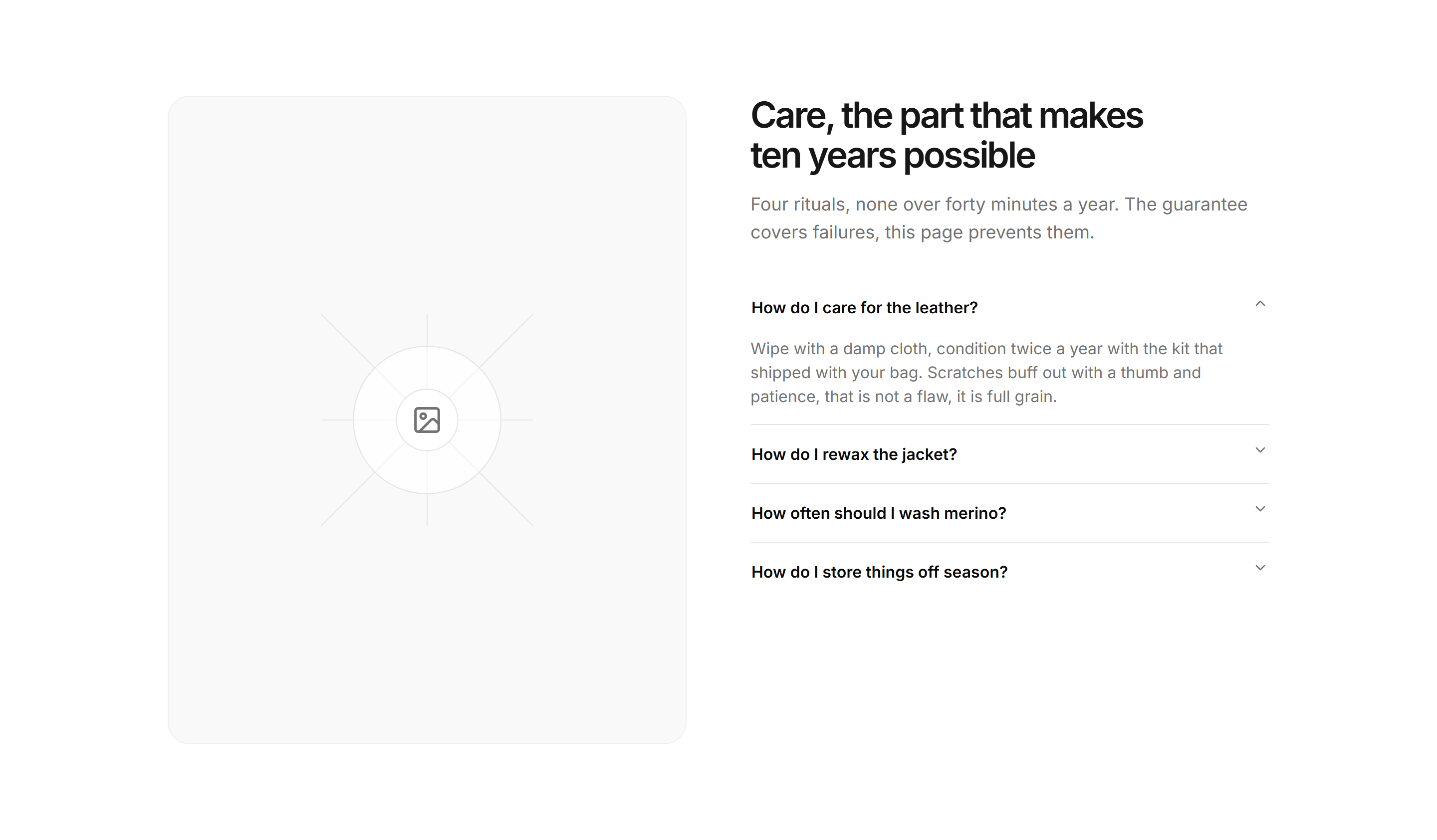 Ecommerce FAQ: Product Care Faq