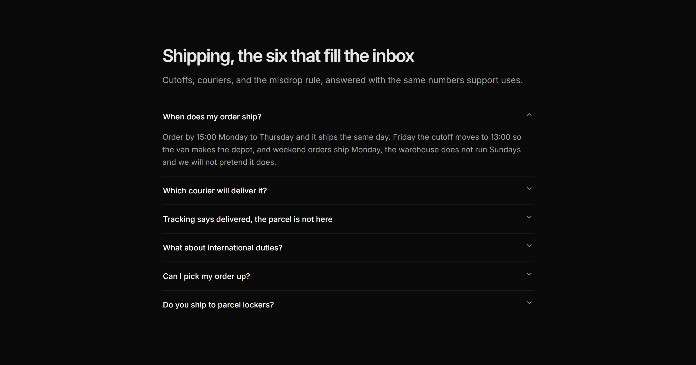 Ecommerce FAQ: Shipping Faq