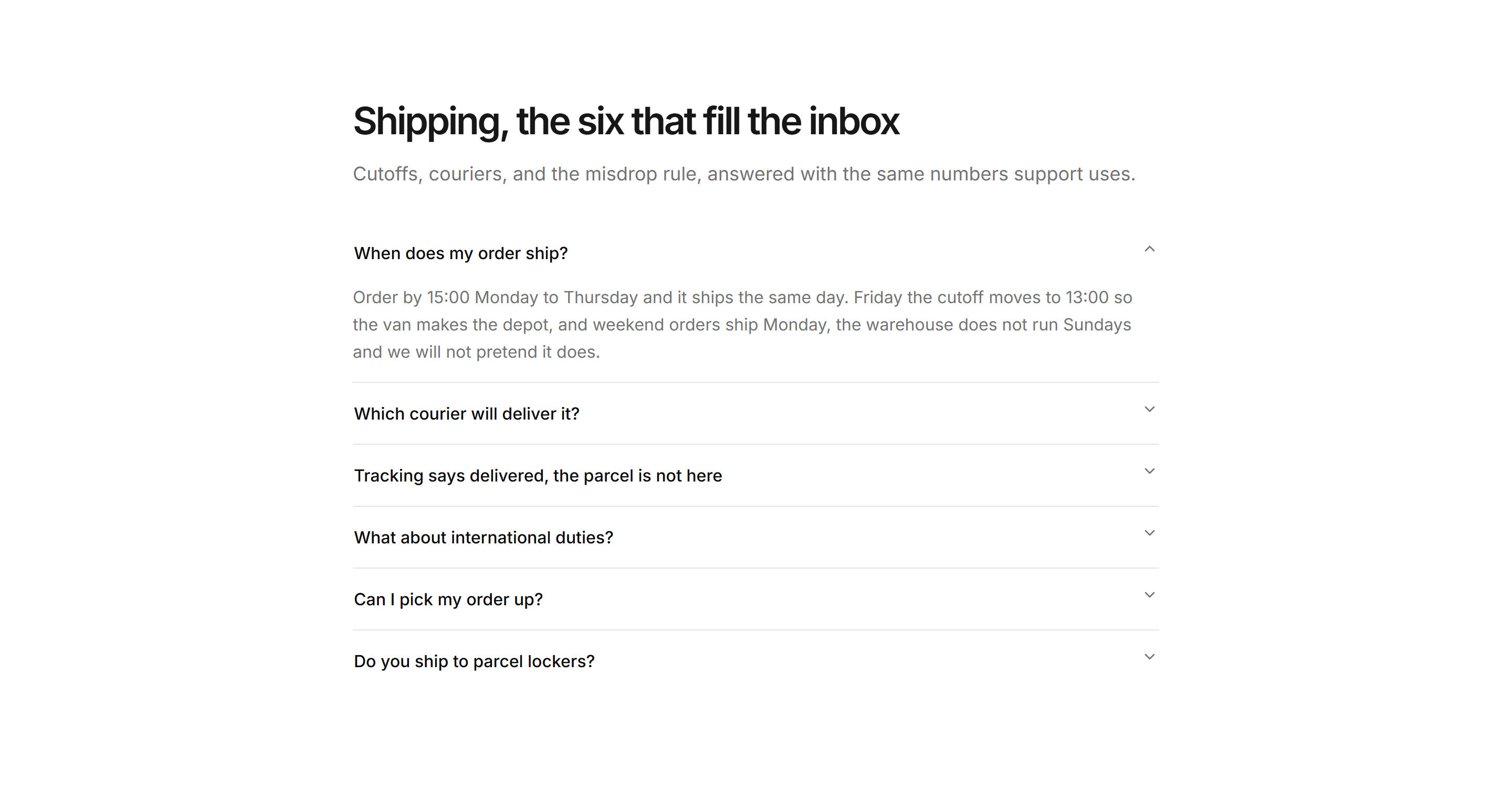 Ecommerce FAQ: Shipping Faq
