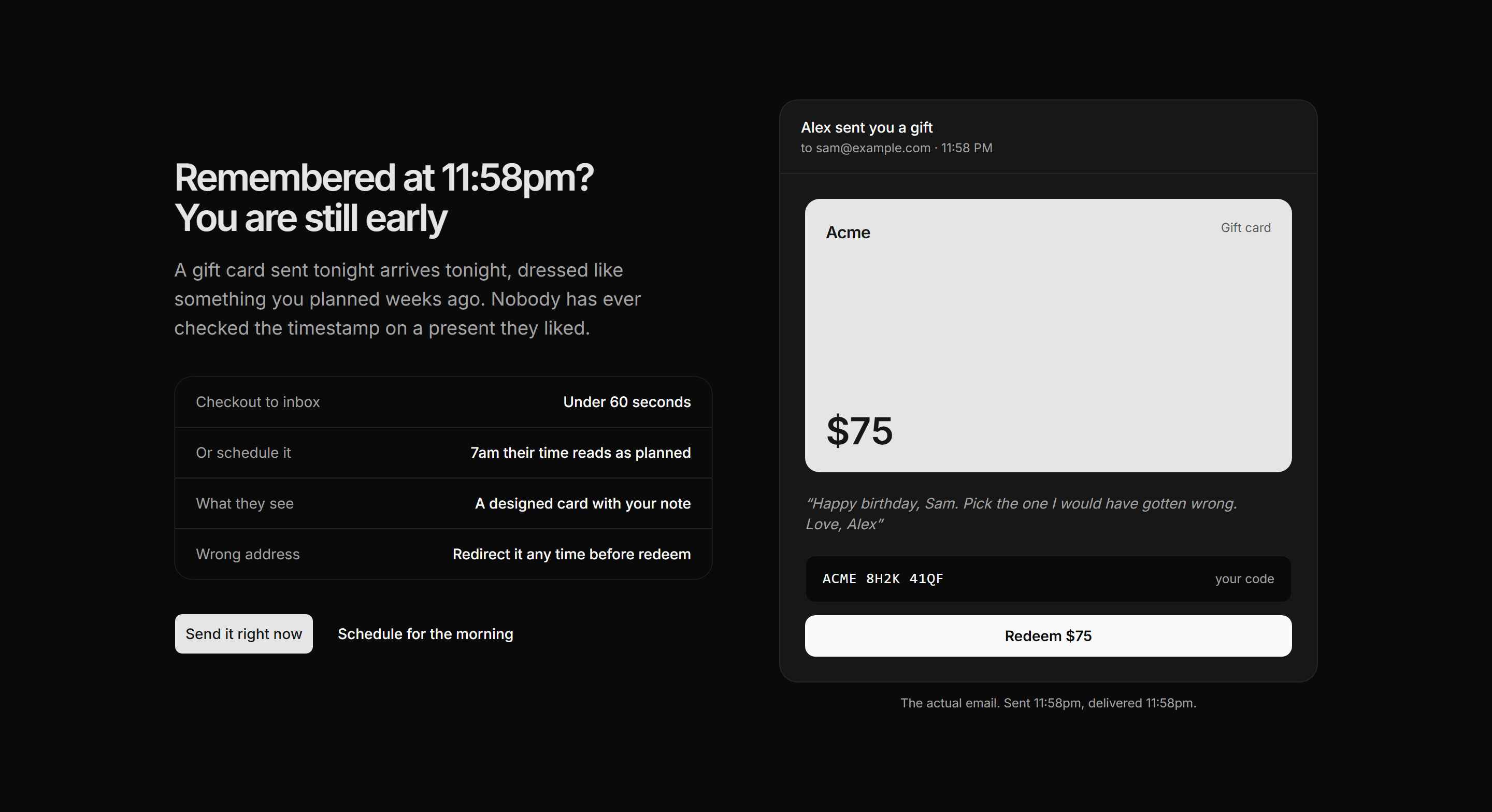 Ecommerce Gift Card: Last Minute Gift Card