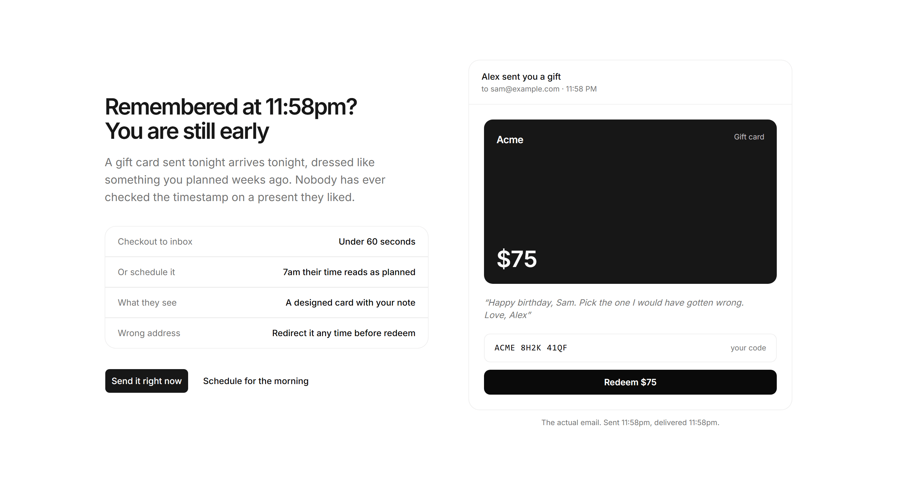Ecommerce Gift Card: Last Minute Gift Card