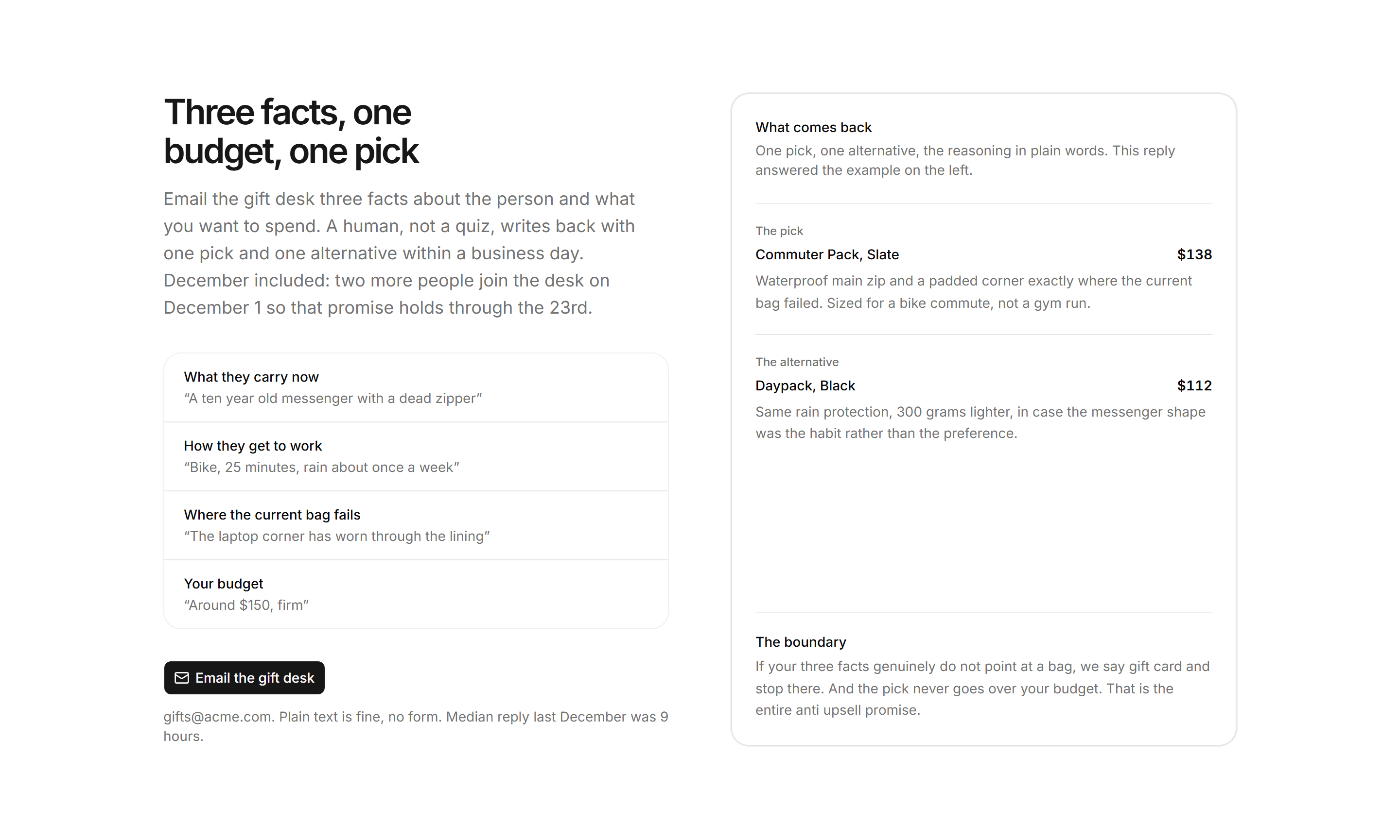 Ecommerce Gifting: Gift Concierge Card