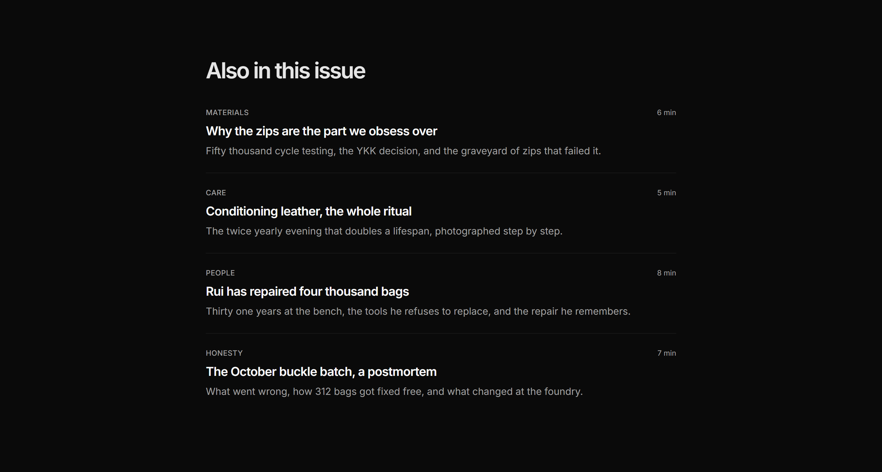 Ecommerce Journal: Article List Rows