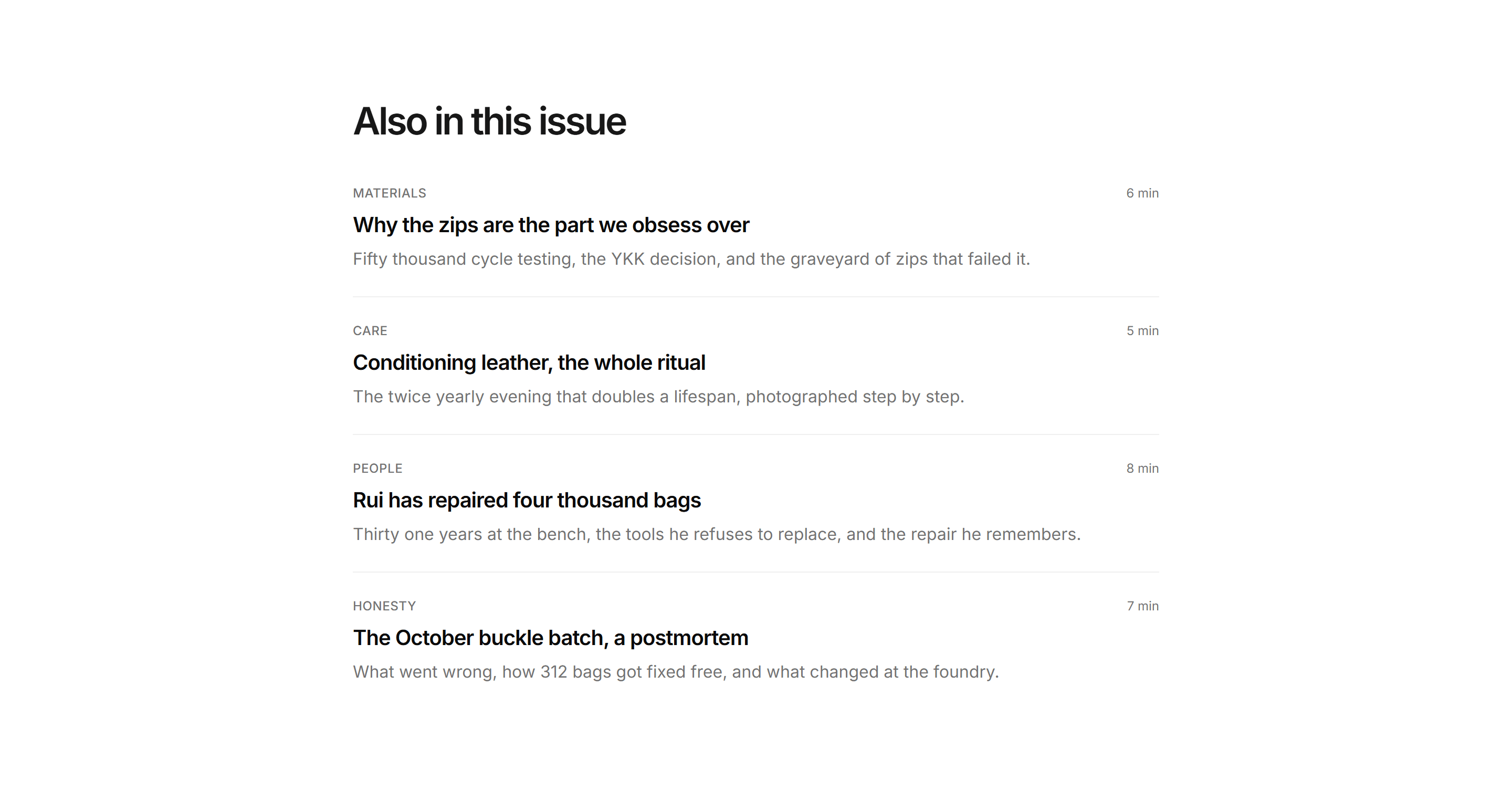 Ecommerce Journal: Article List Rows