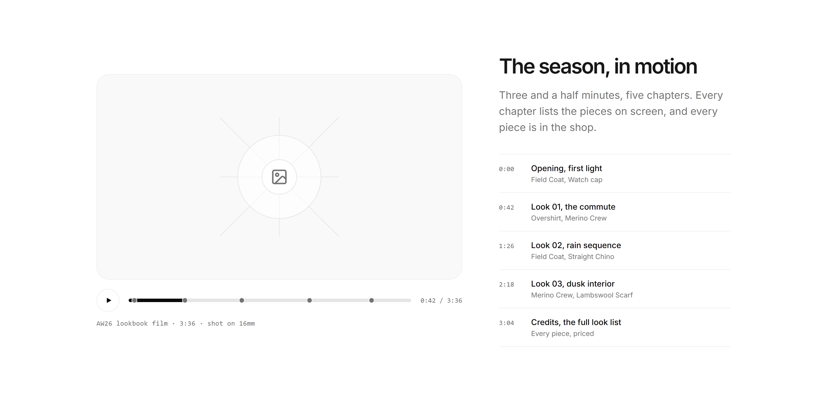 Ecommerce Lookbook: Lookbook Film Chapters