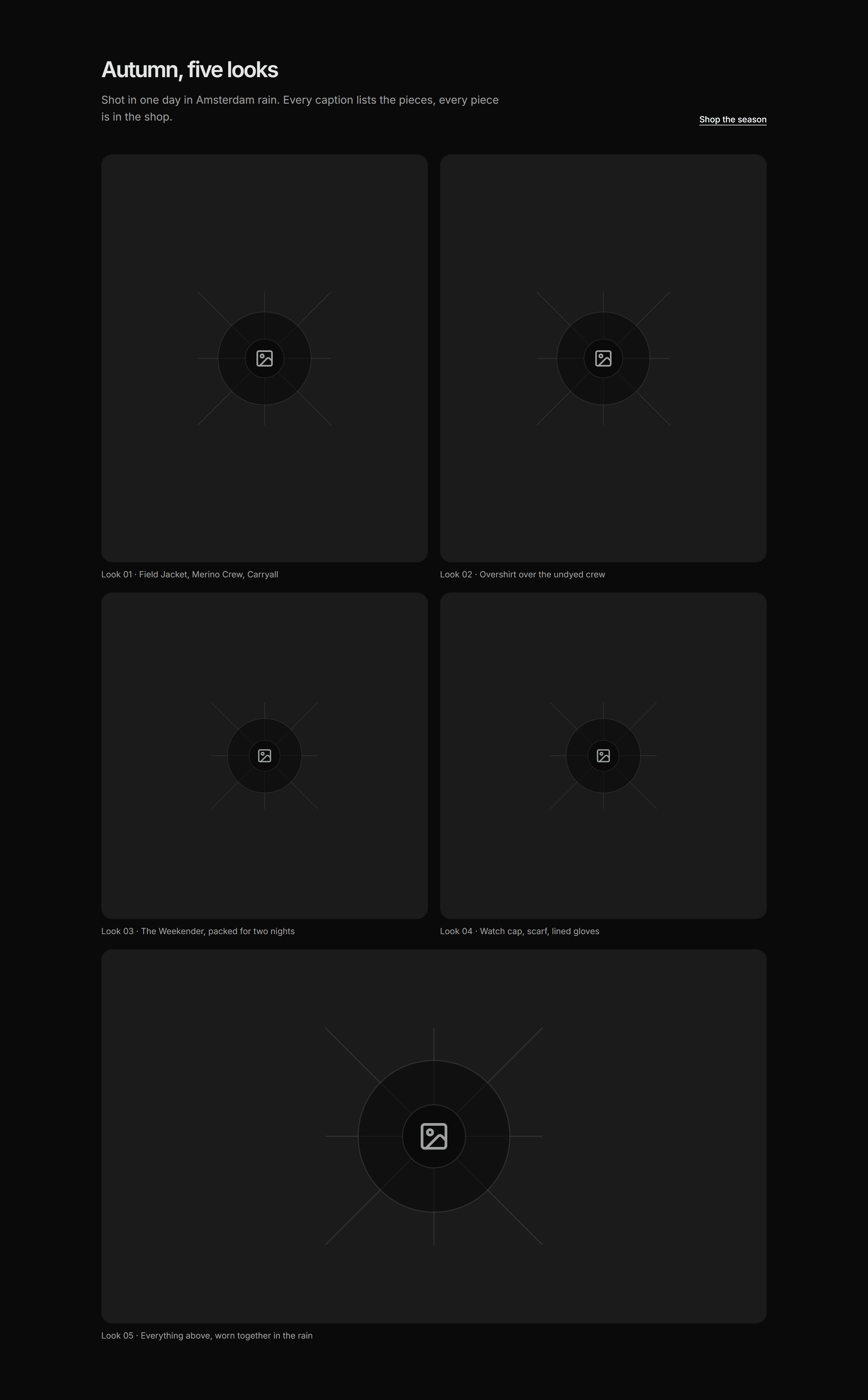 Ecommerce Lookbook: Seasonal Gallery Grid