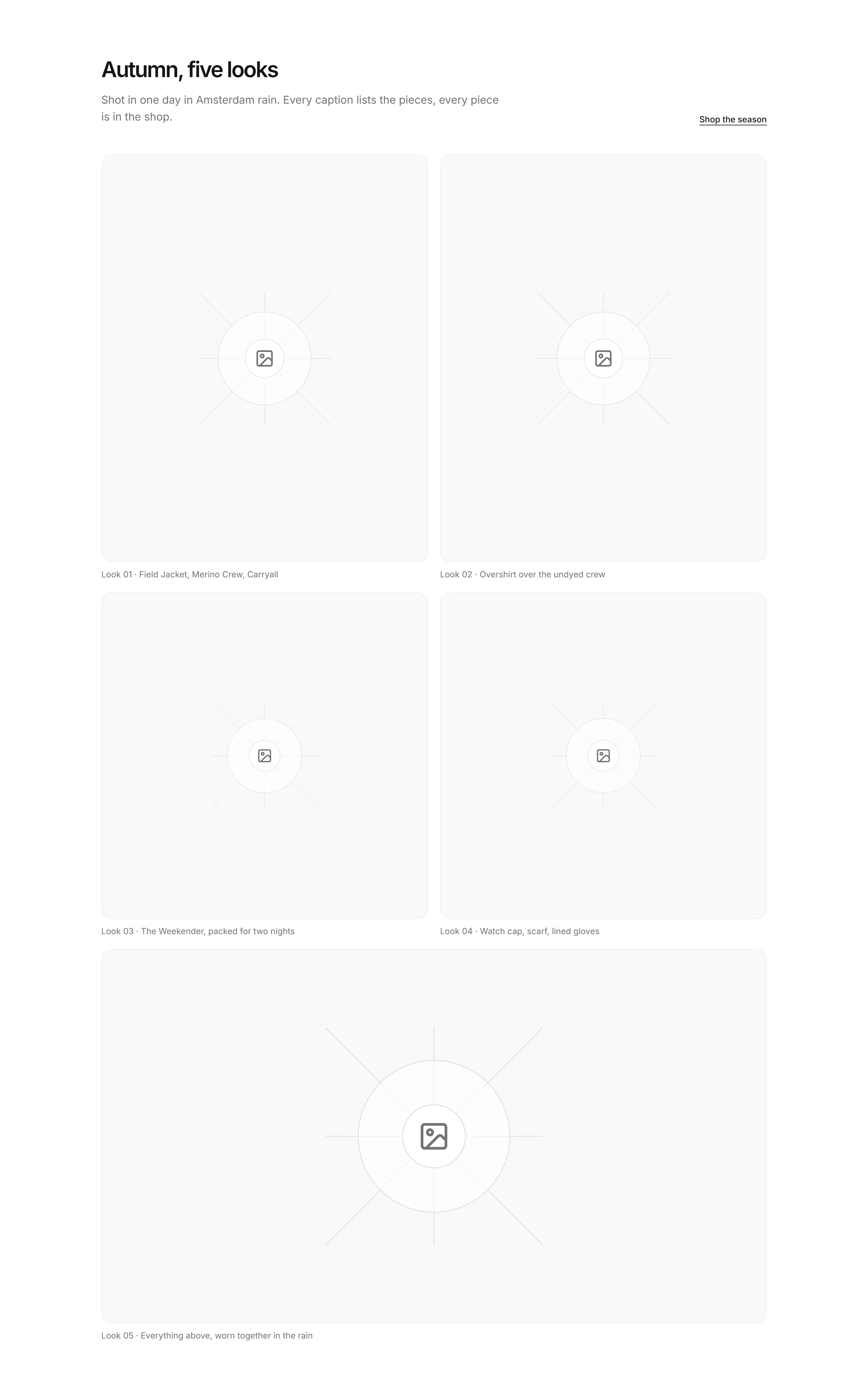 Ecommerce Lookbook: Seasonal Gallery Grid