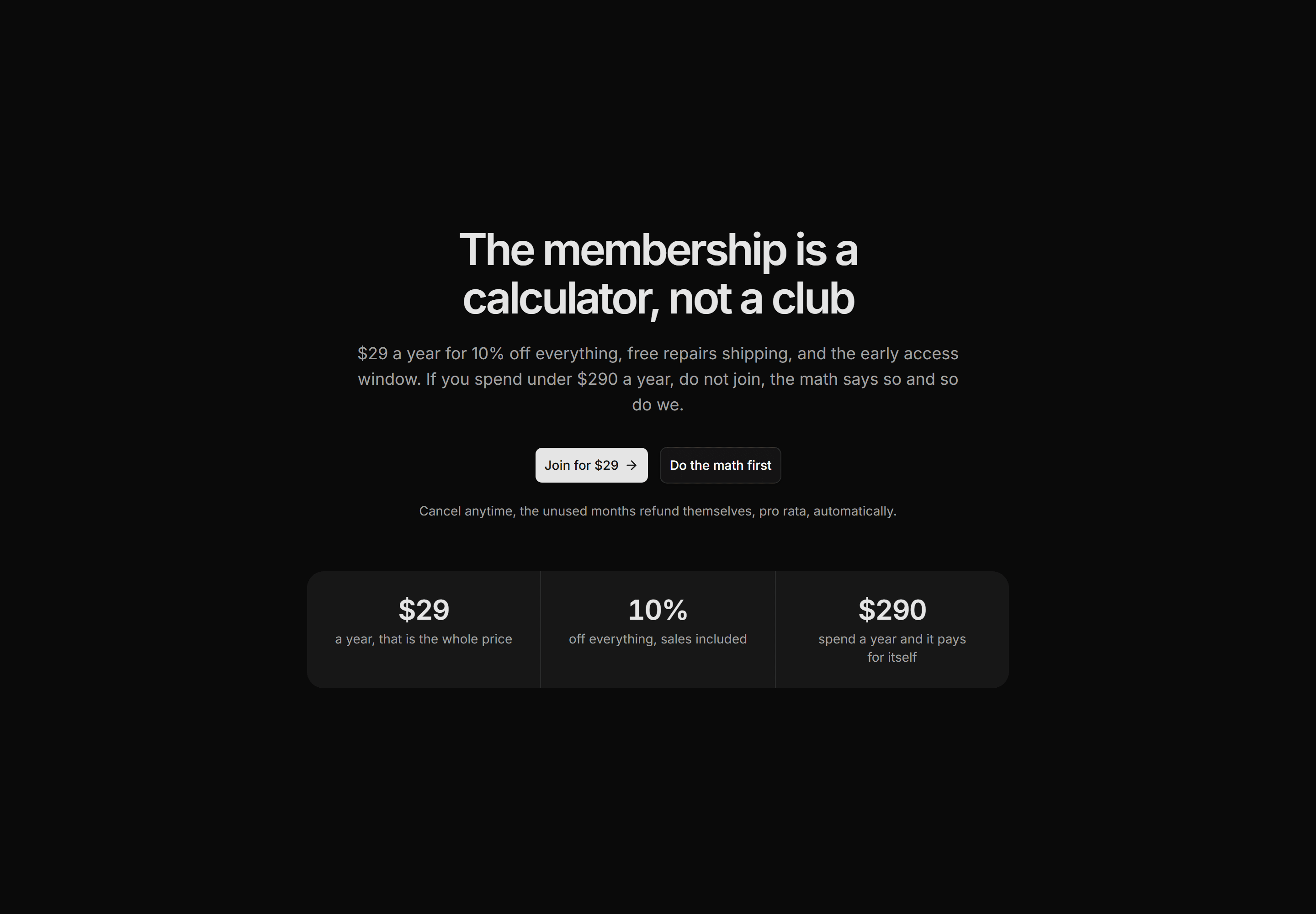 Ecommerce Membership: Membership Landing Hero