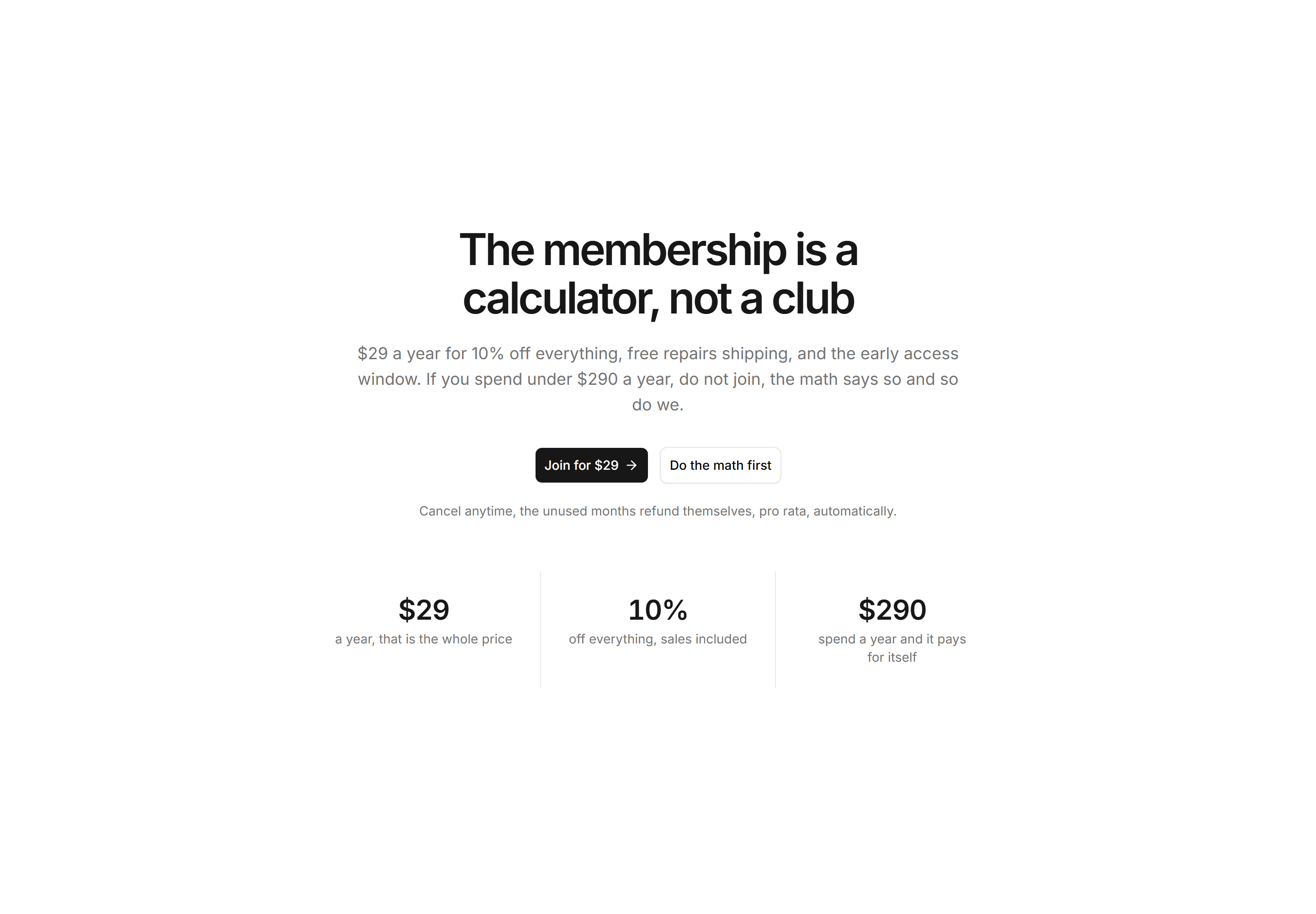 Ecommerce Membership: Membership Landing Hero
