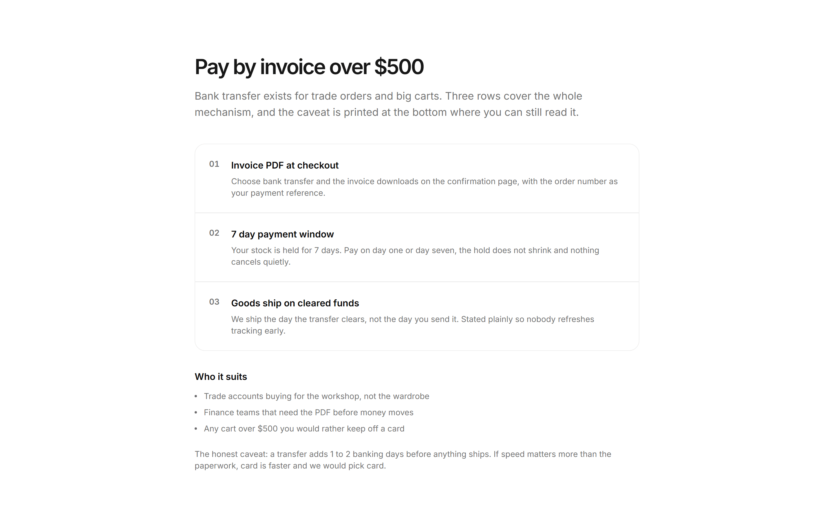 Ecommerce Payment: Bank Transfer Invoice Card
