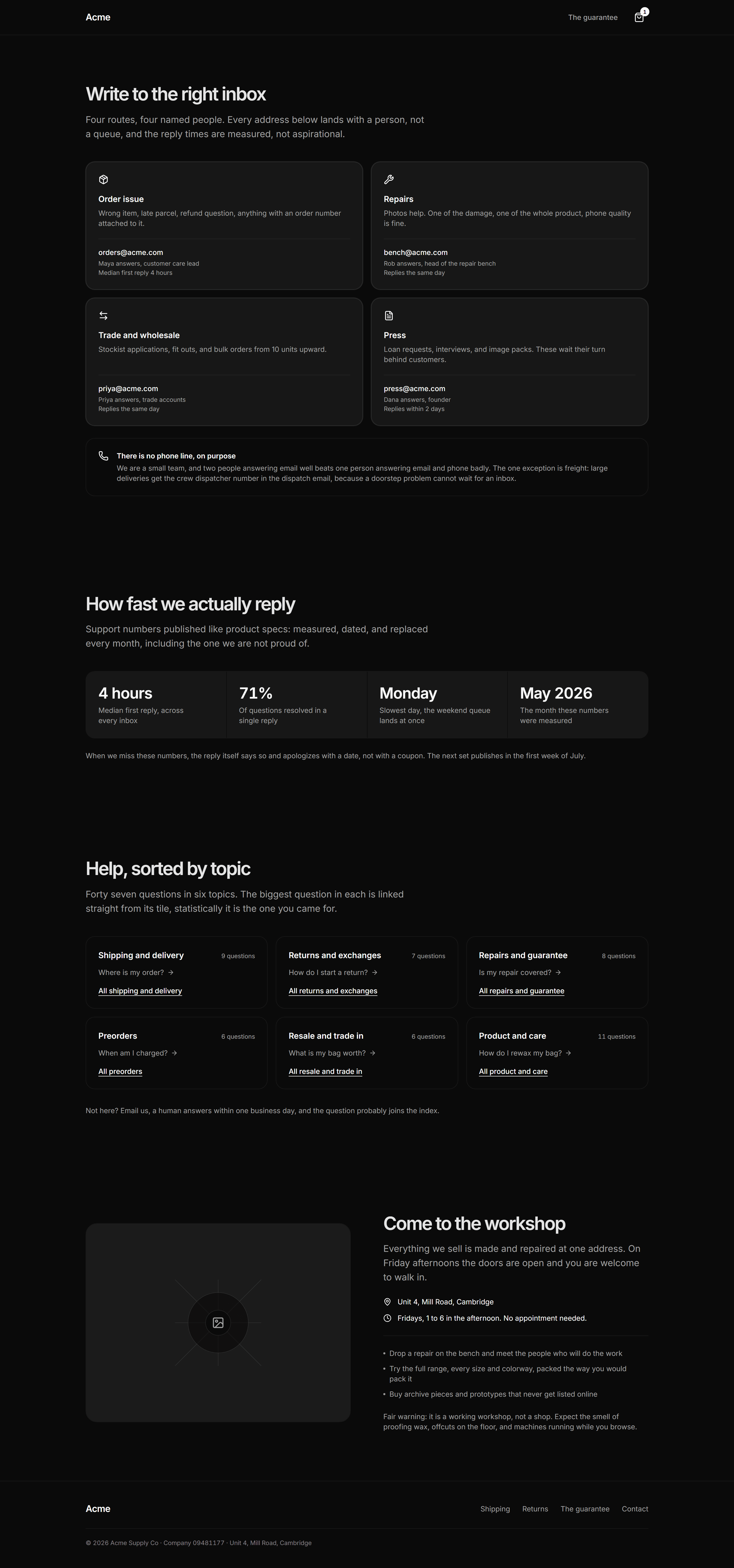 Ecommerce Prebuilt Page: Contact Page
