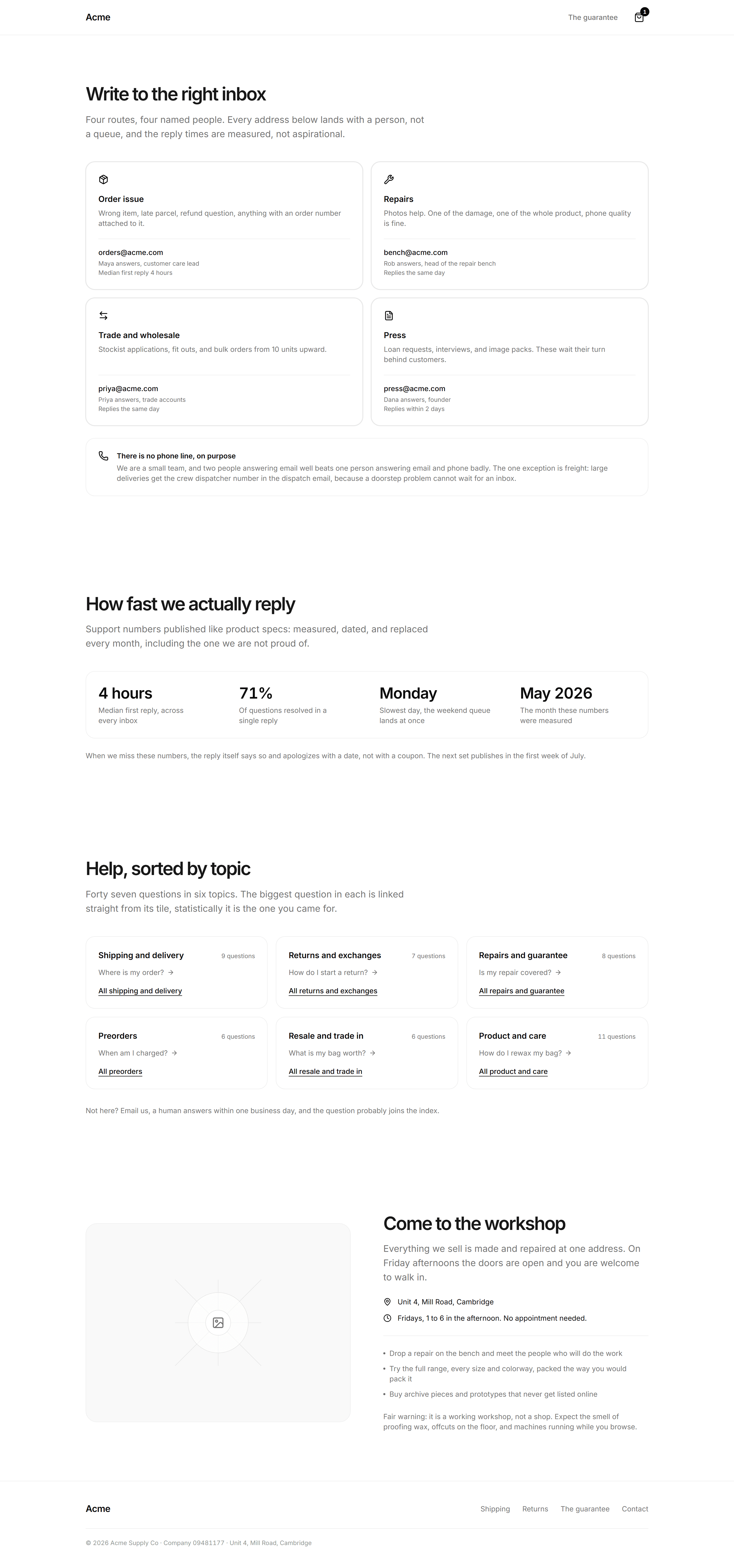Ecommerce Prebuilt Page: Contact Page