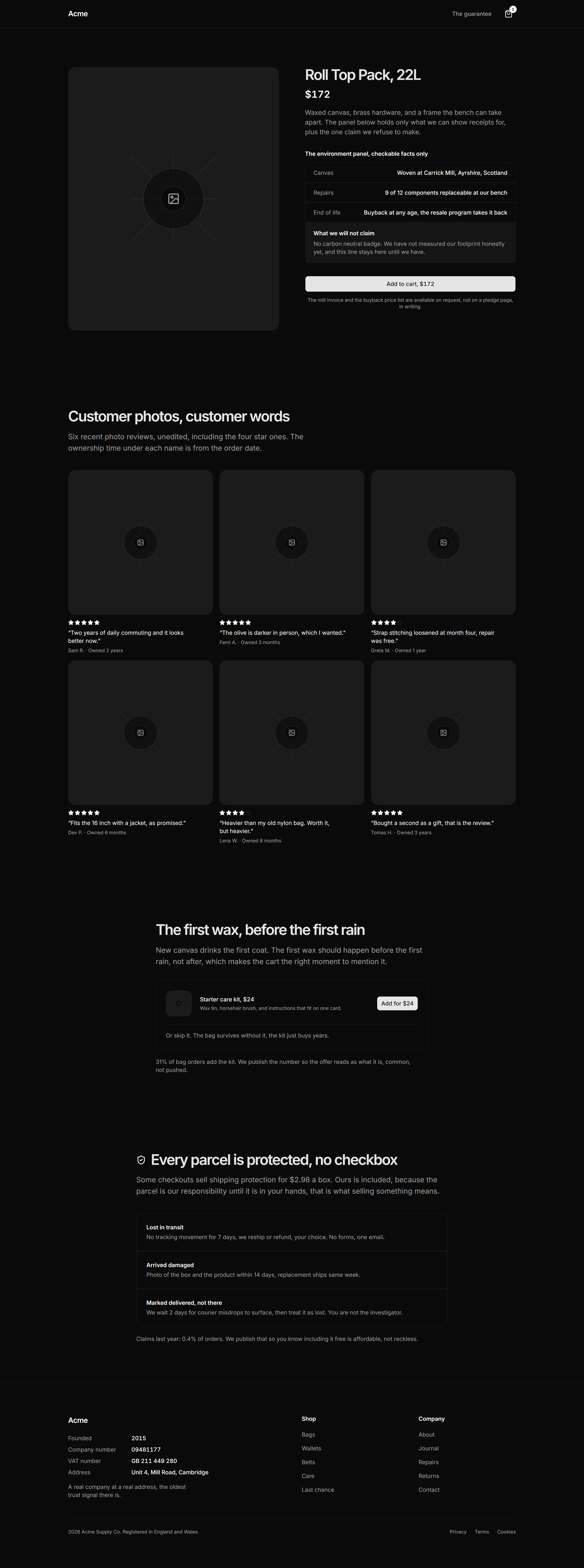 Ecommerce Prebuilt Page: Product Page