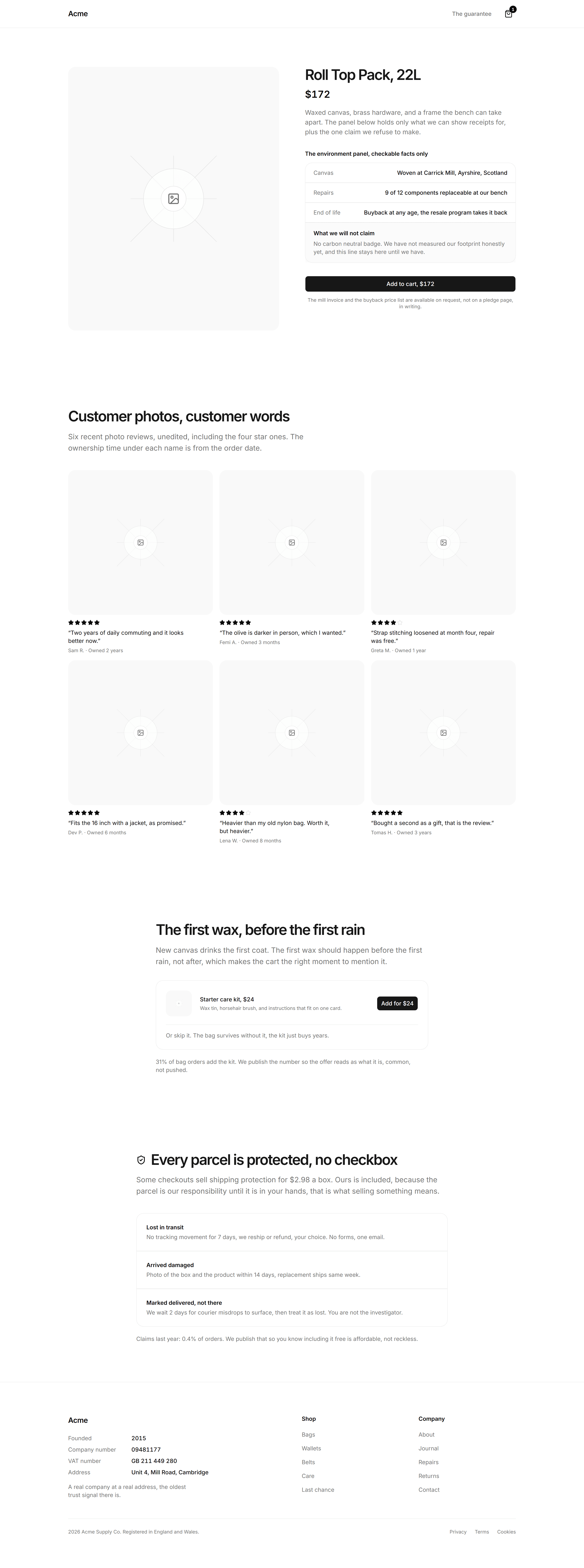 Ecommerce Prebuilt Page: Product Page
