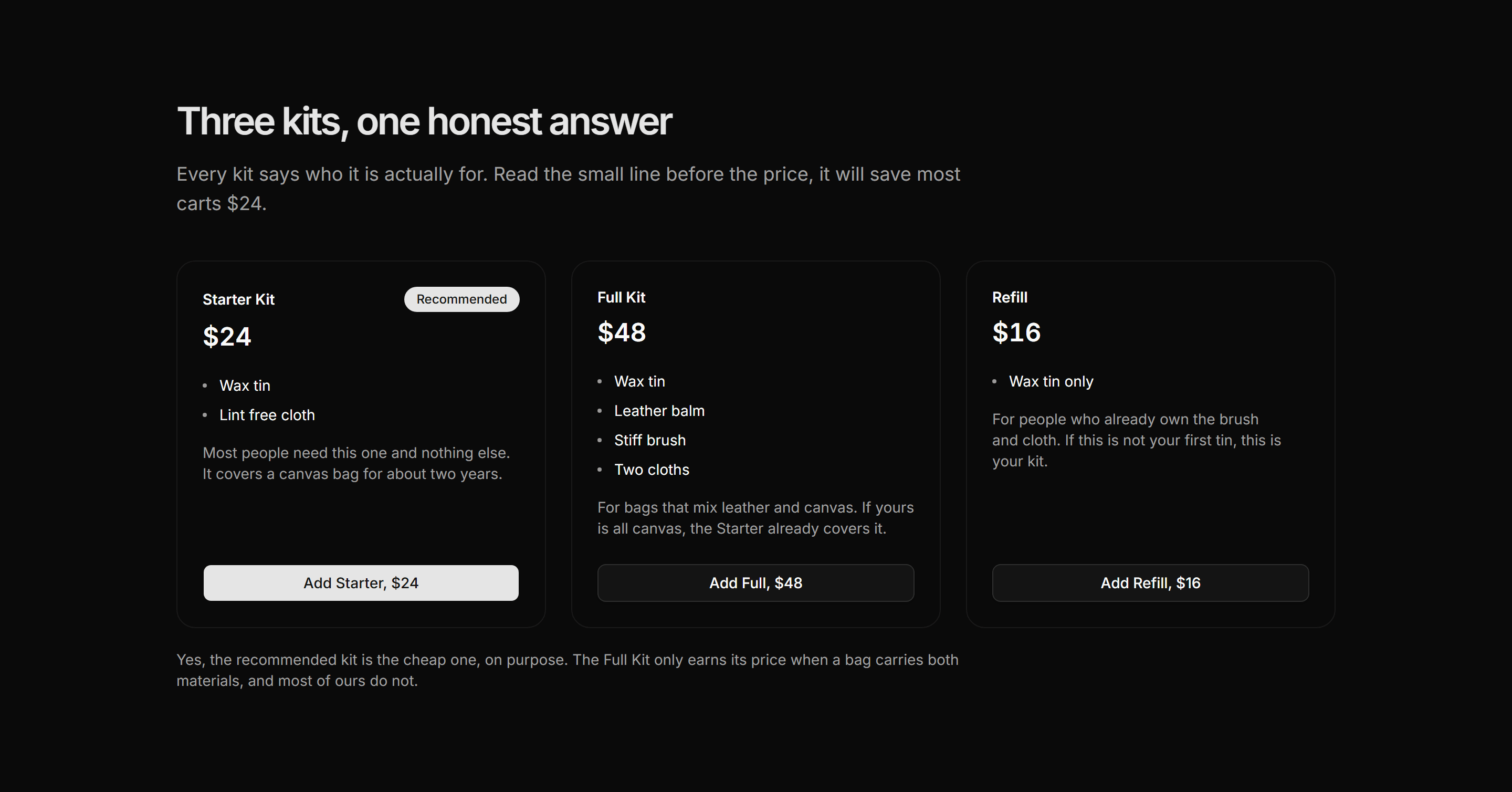 Ecommerce Product Care: Care Kit Picker