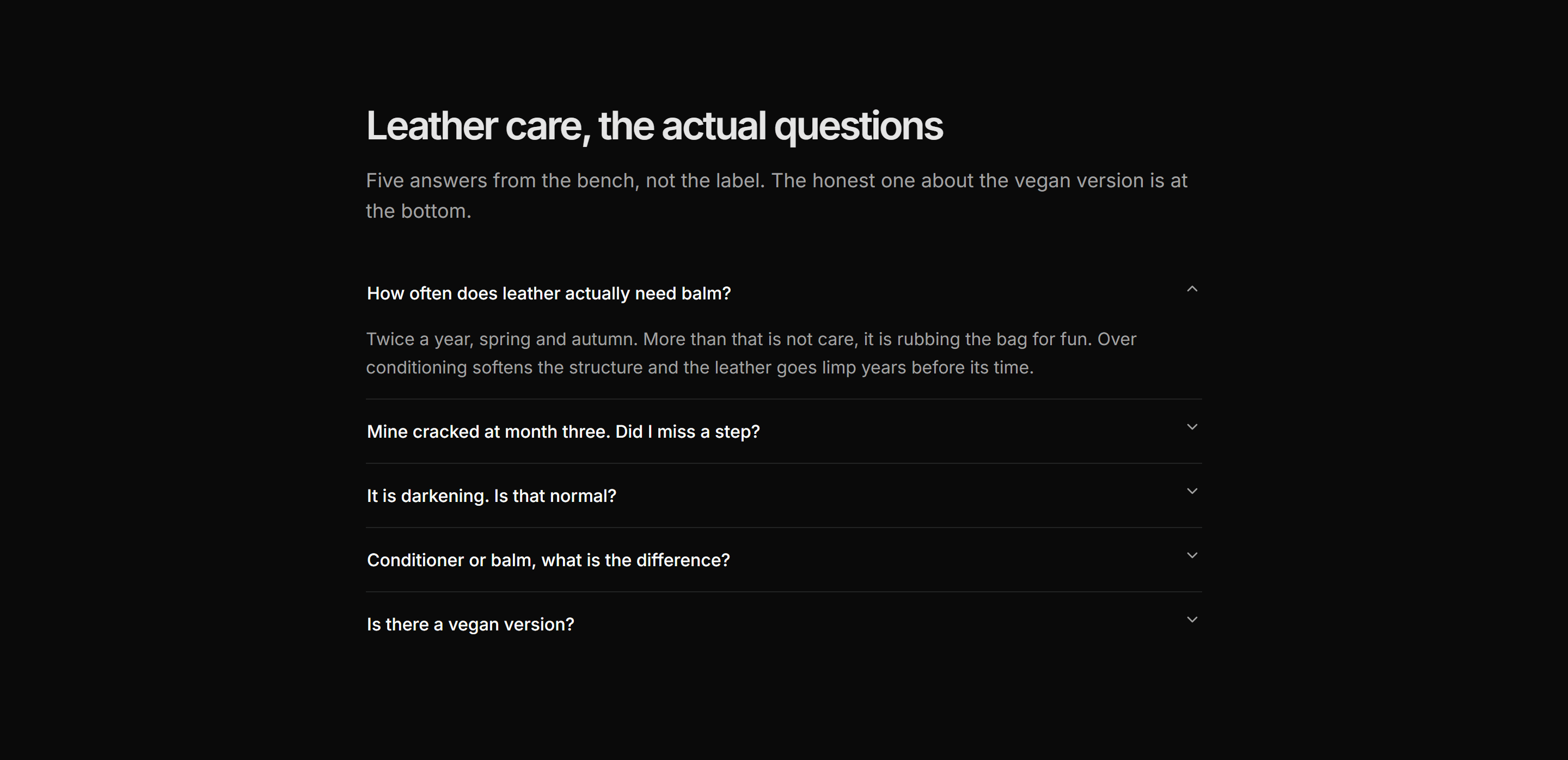 Ecommerce Product Care: Leather Care Faq
