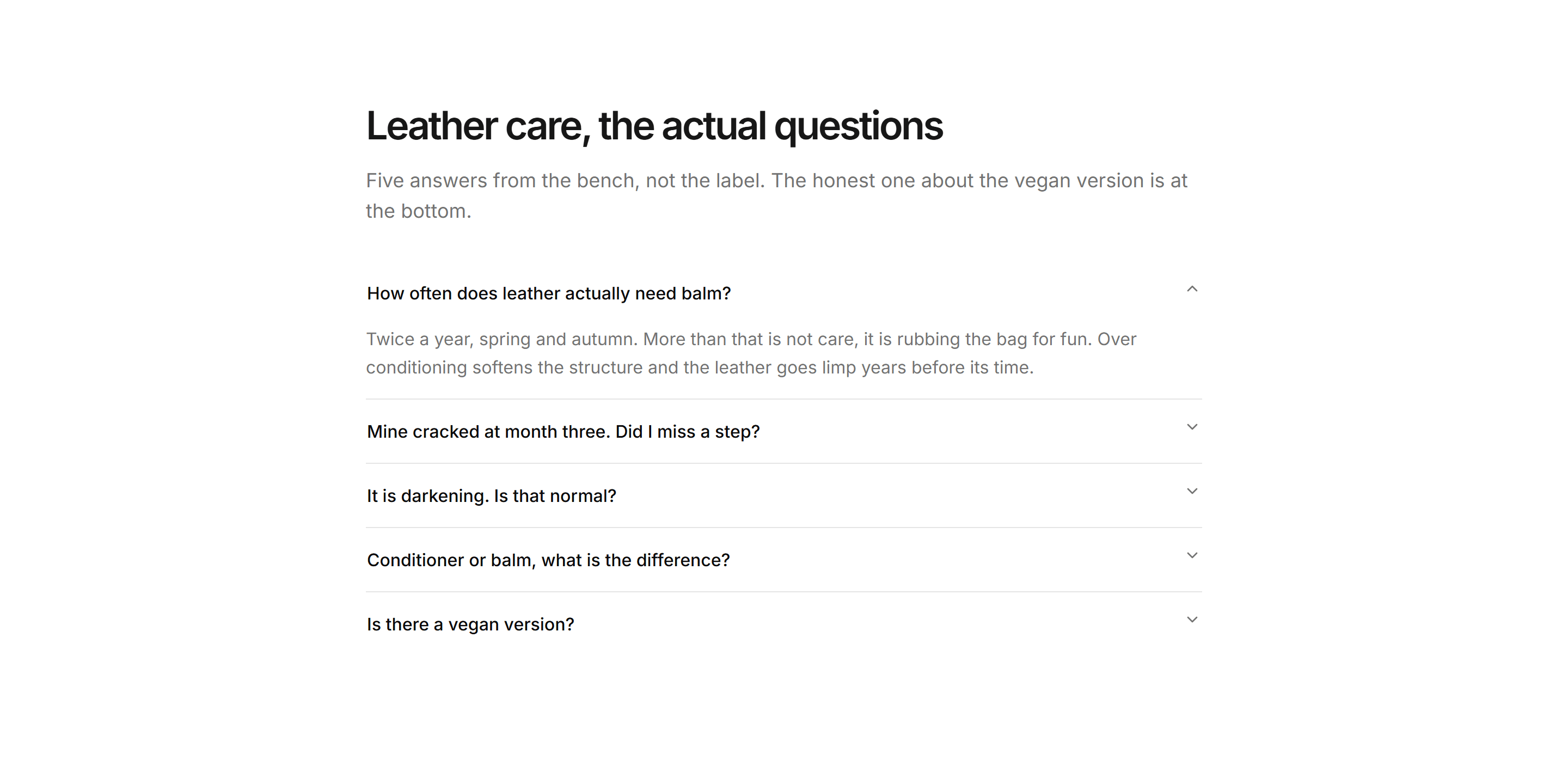Ecommerce Product Care: Leather Care Faq