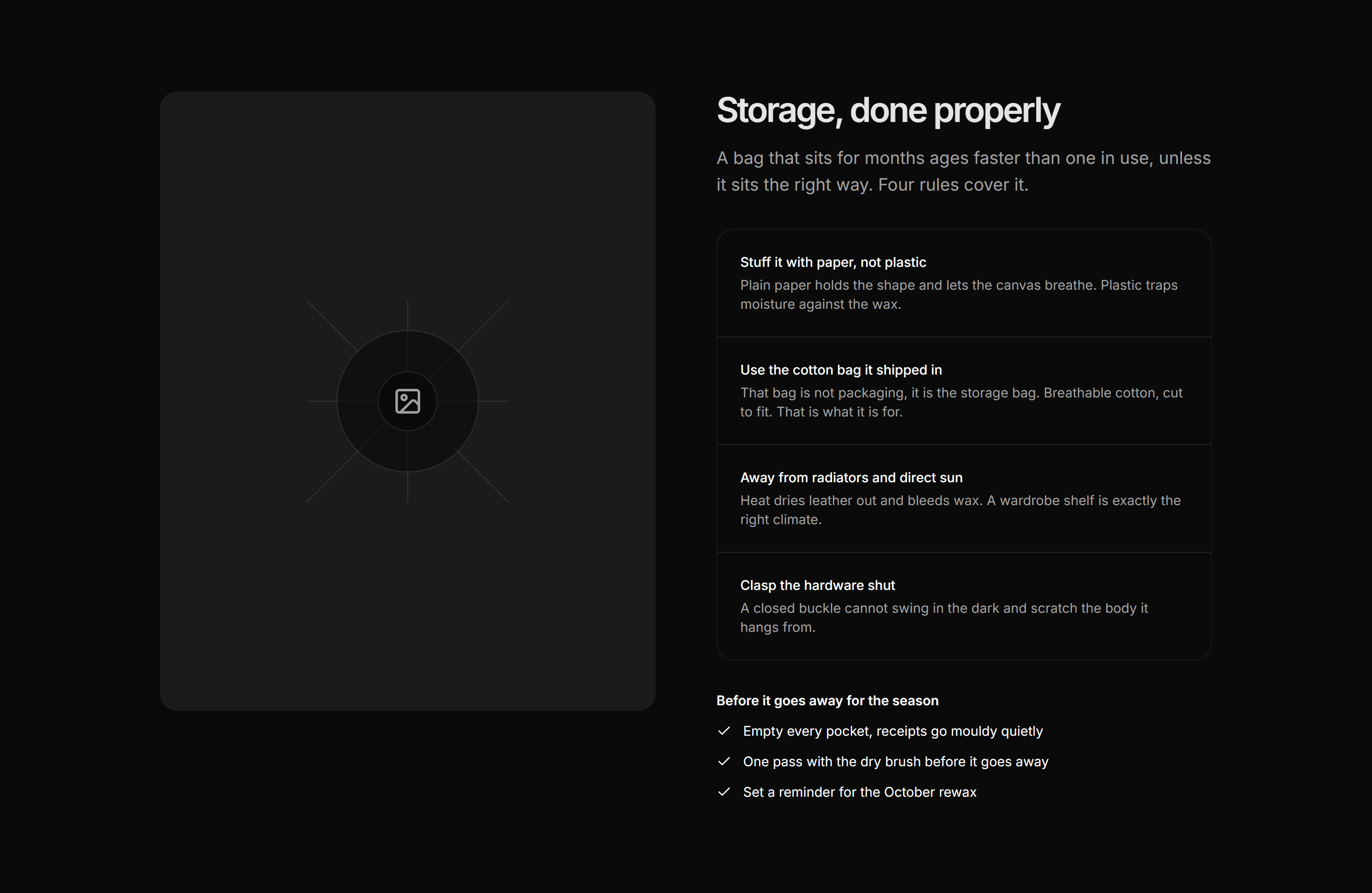 Ecommerce Product Care: Storage Guide Split