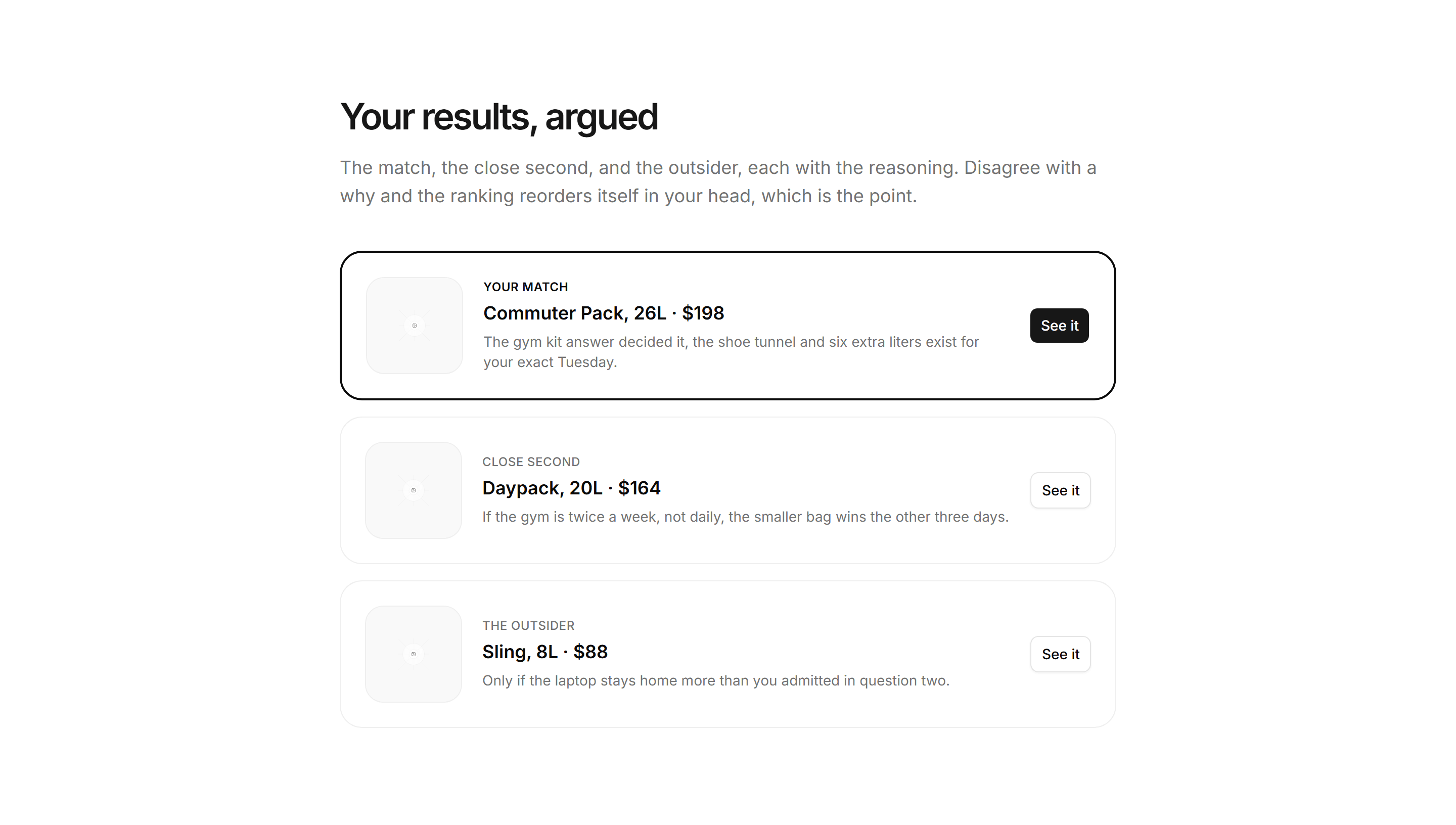 Ecommerce Product Finder: Finder Results Grid