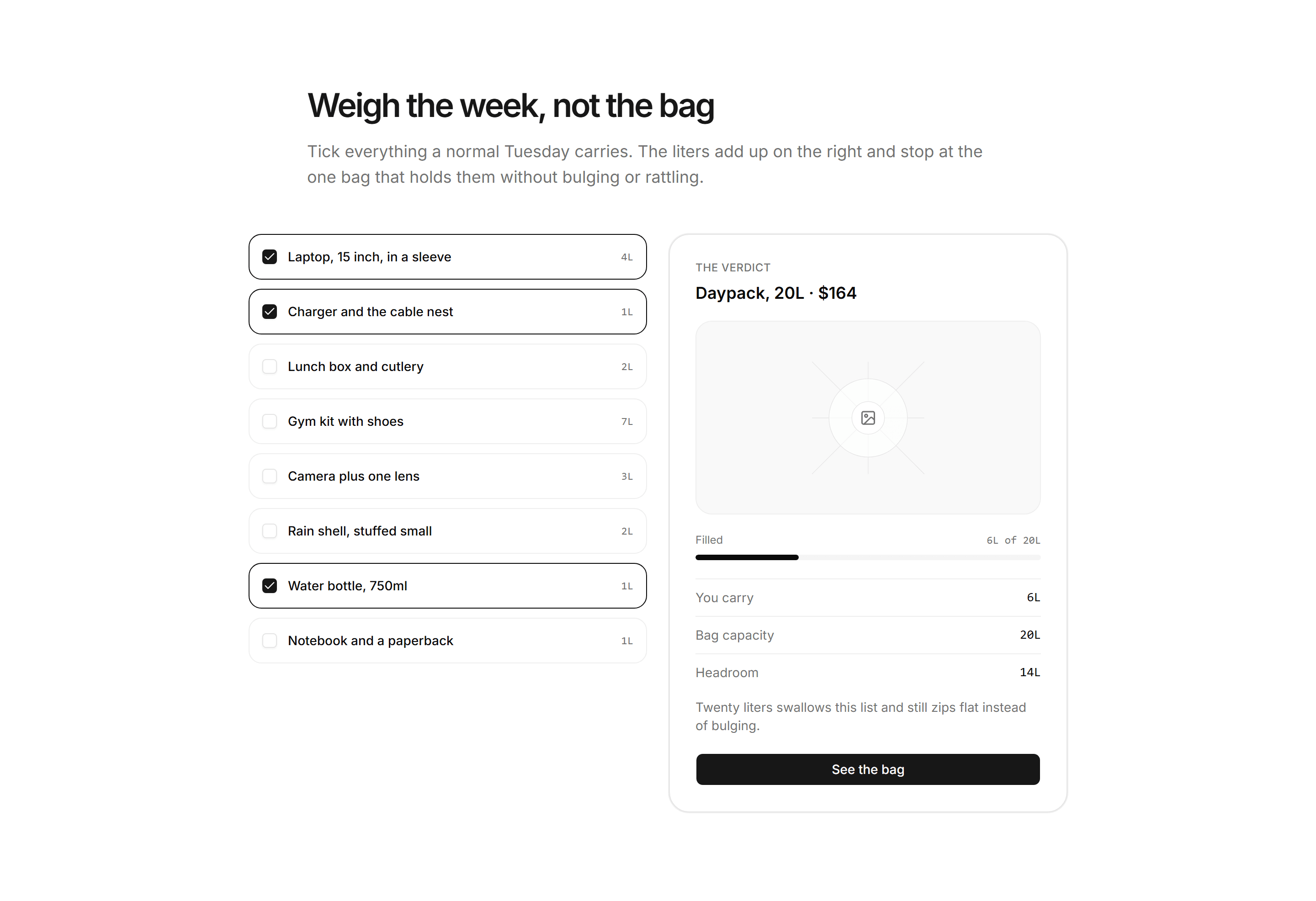 Ecommerce Product Finder: Load Calculator
