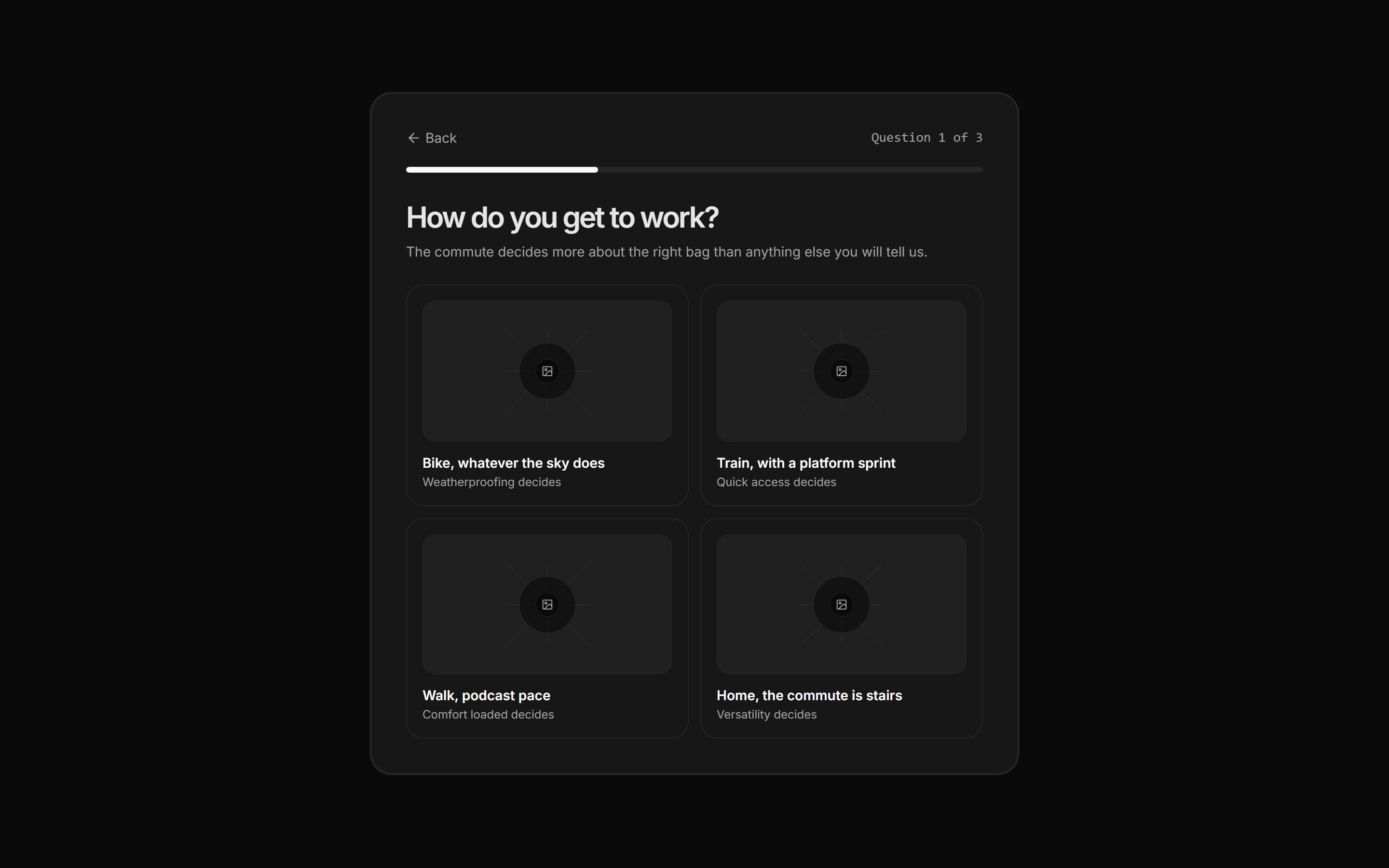 Ecommerce Product Finder: Quiz Step Card
