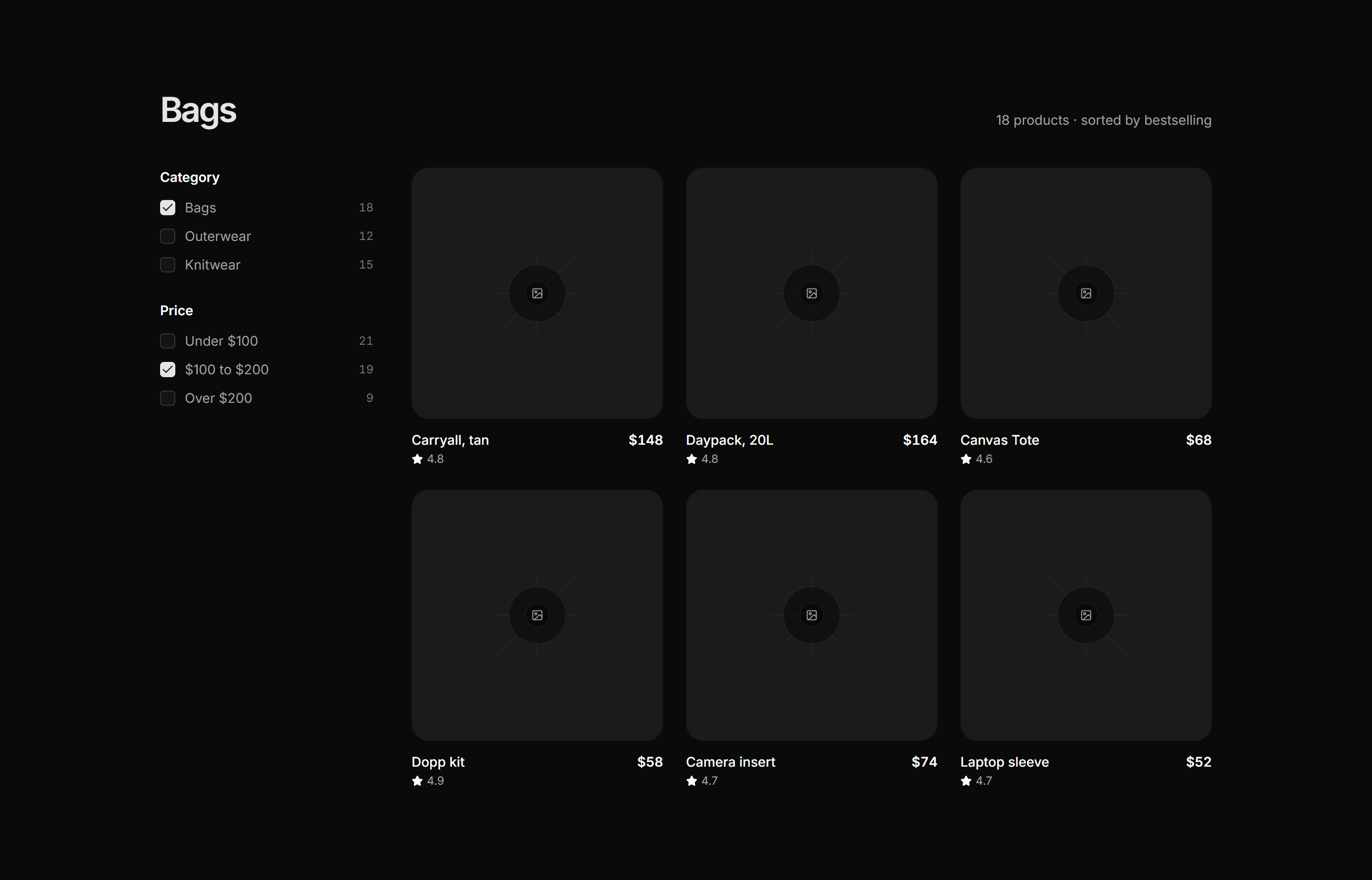 Ecommerce Product Grid: Grid With Filters Sidebar