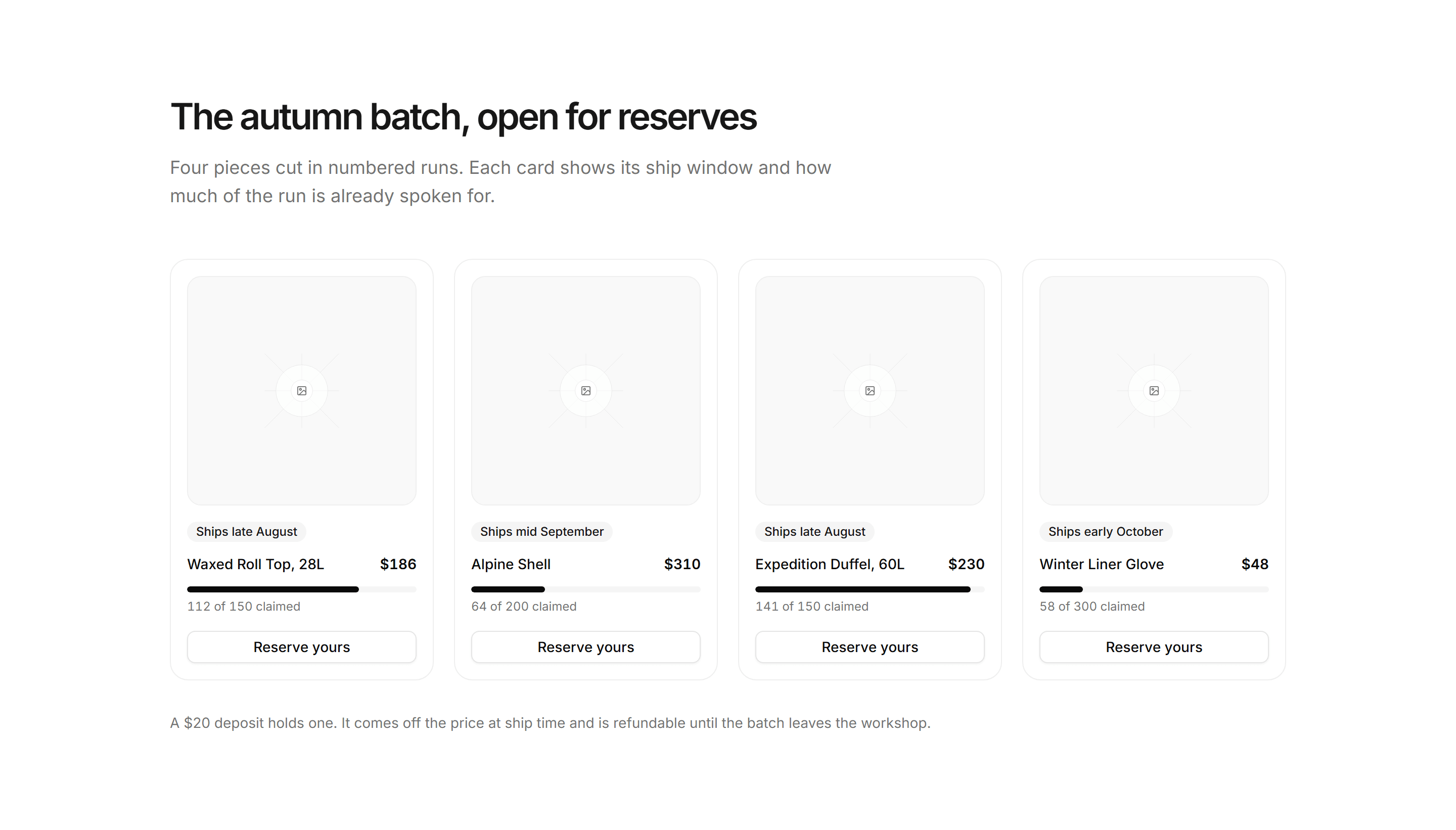 Ecommerce Product Grid: Preorder Grid