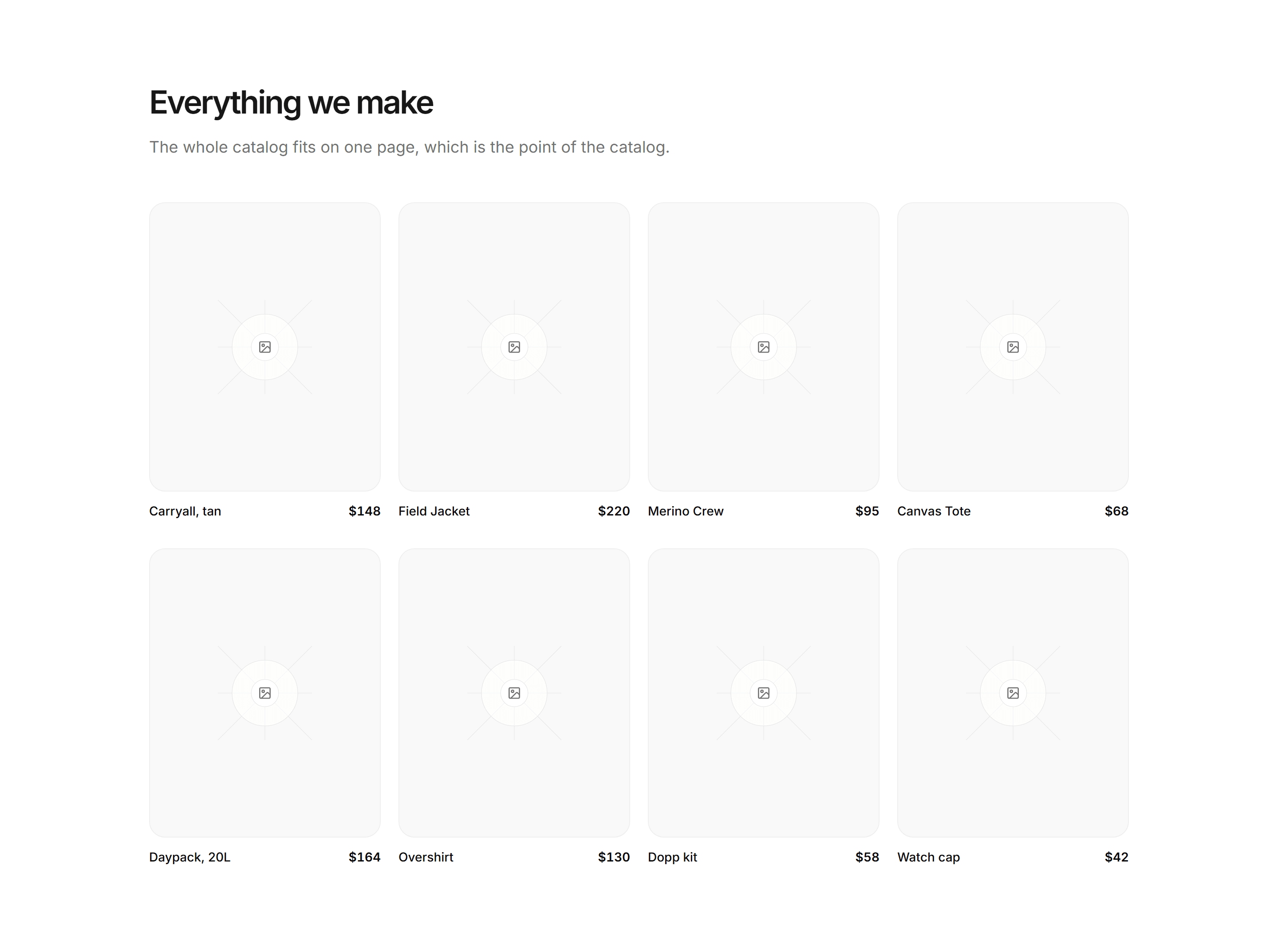 Ecommerce Product Grid: Simple Four Column