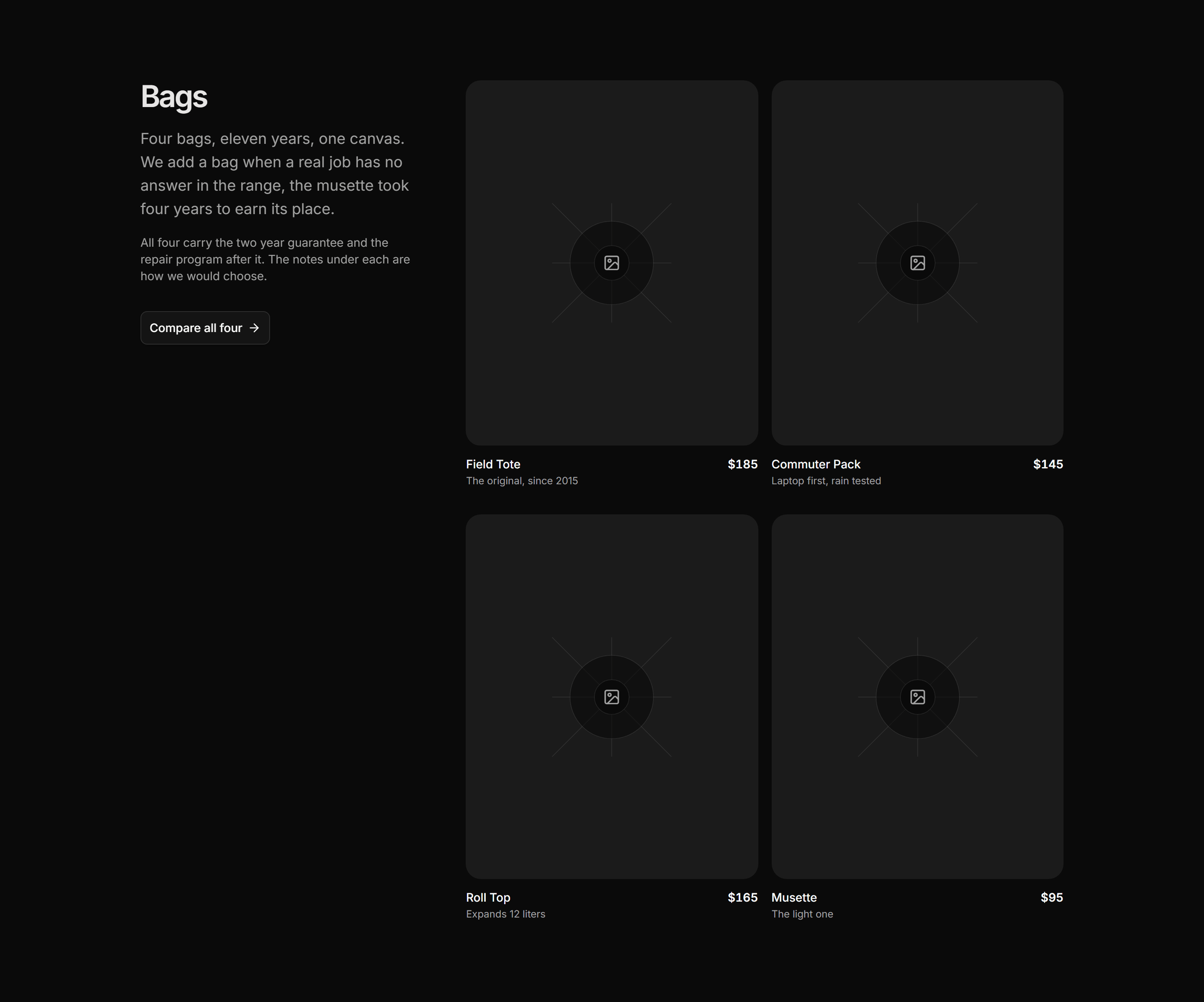 Ecommerce Product Grid: Split Category Grid