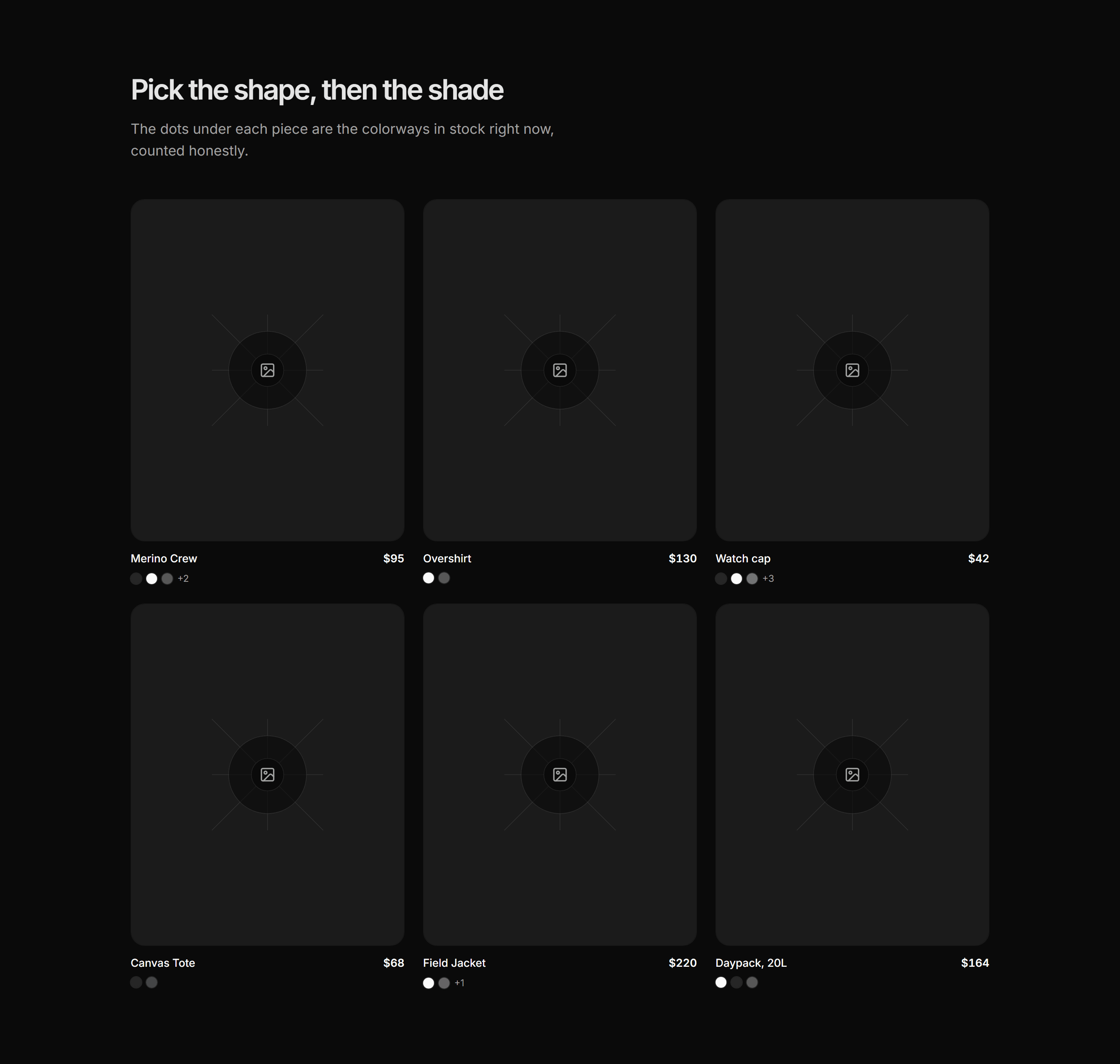 Ecommerce Product Grid: With Color Swatches