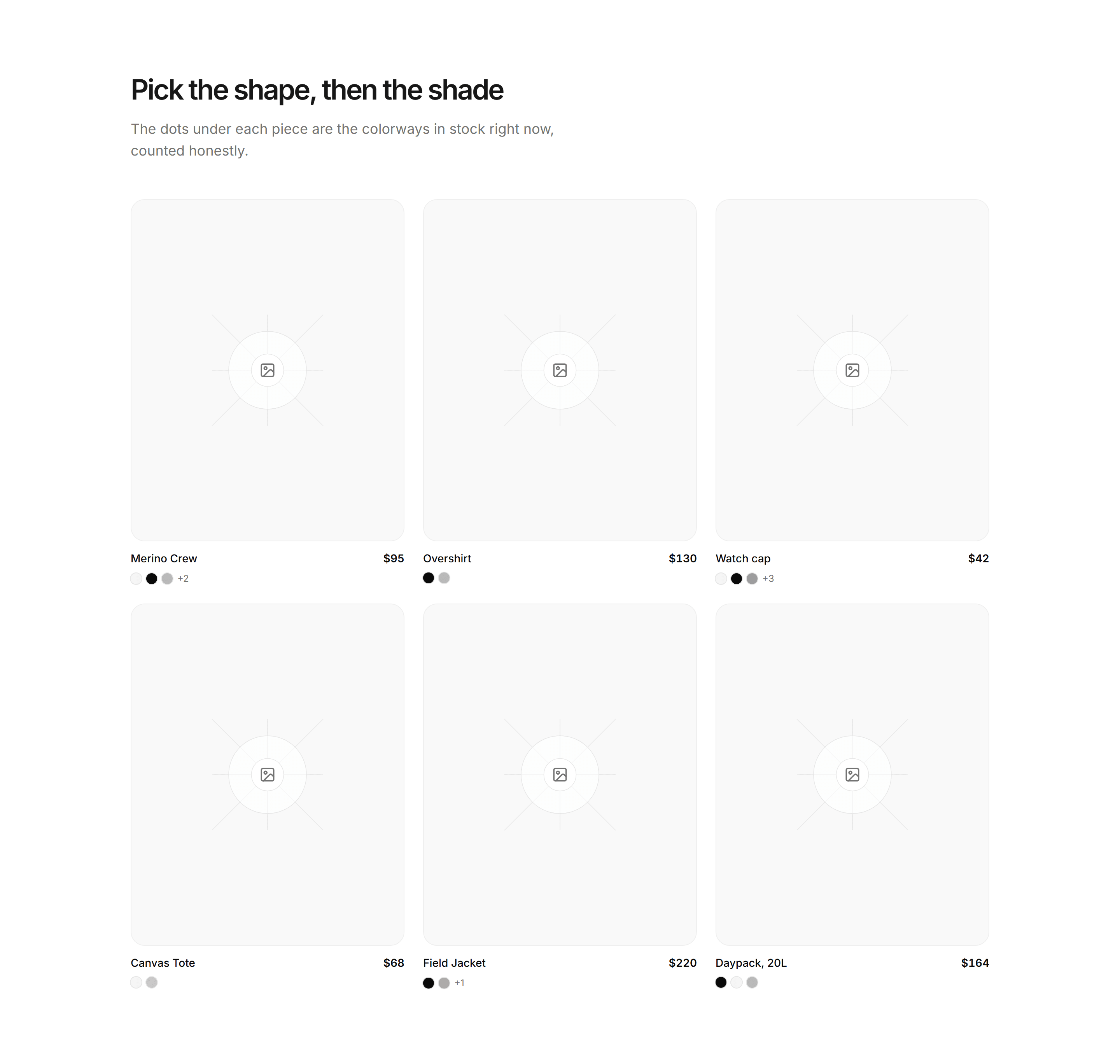 Ecommerce Product Grid: With Color Swatches