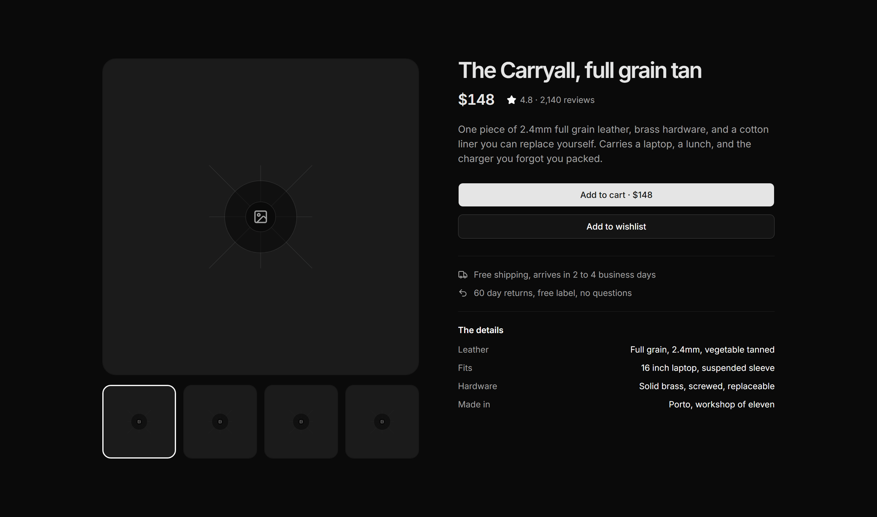 Ecommerce Product Overview: Gallery With Details