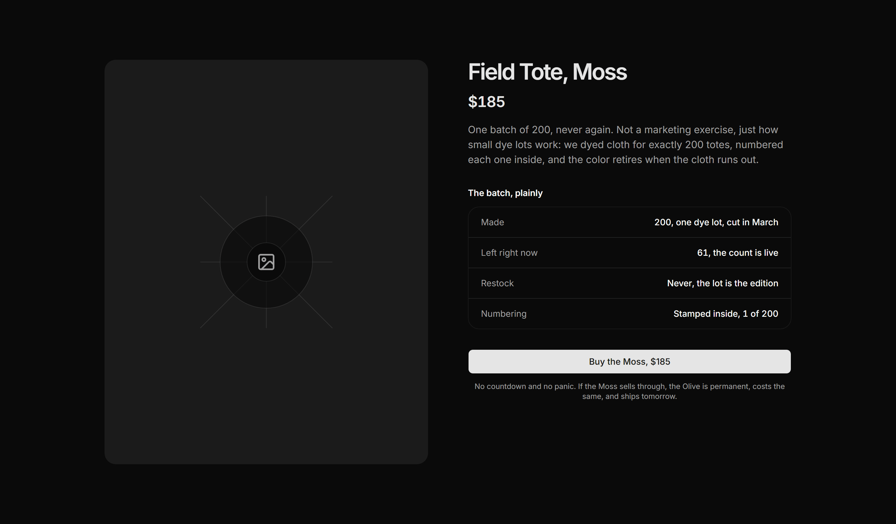 Ecommerce Product Overview: Limited Colorway Overview