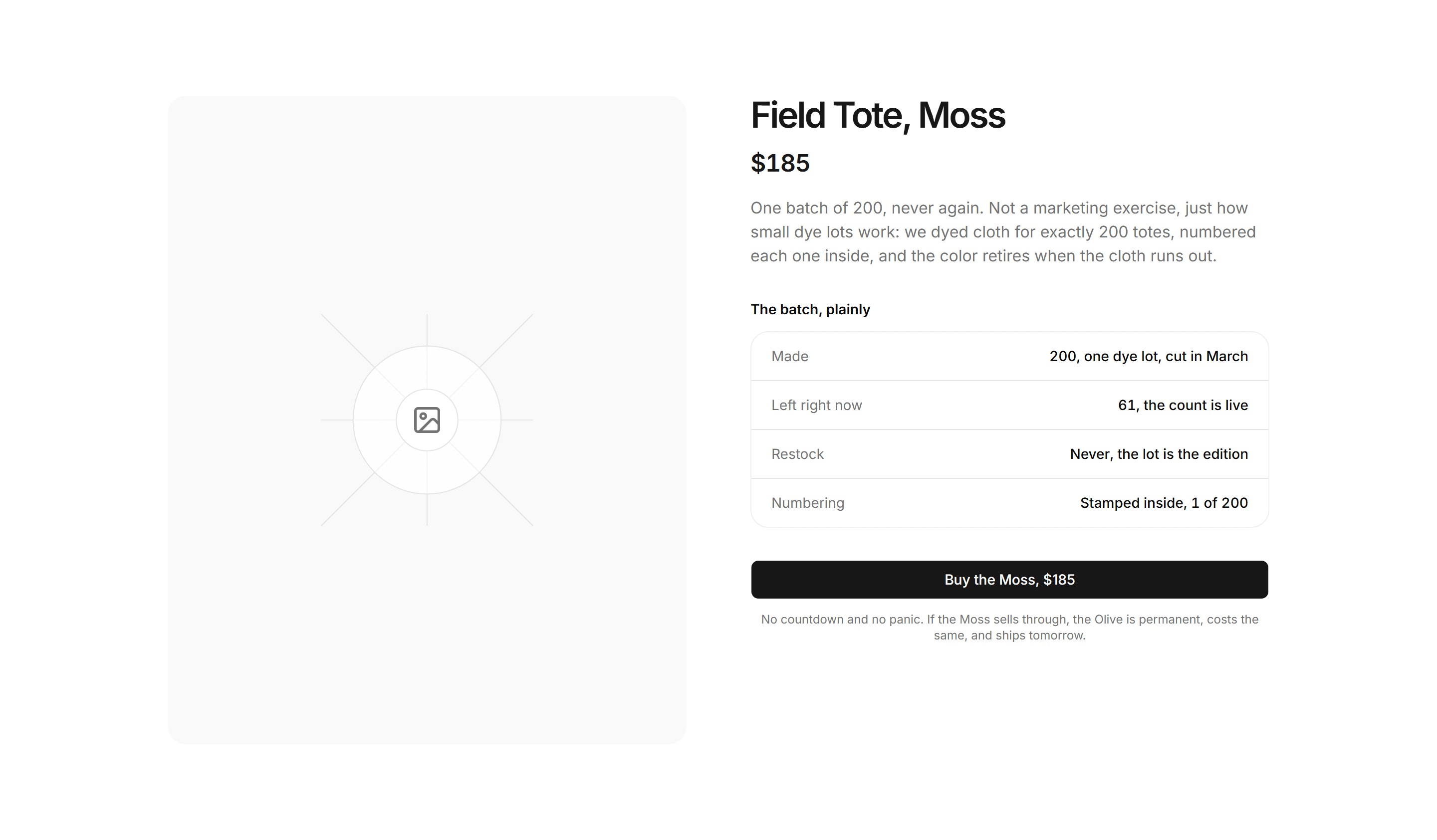 Ecommerce Product Overview: Limited Colorway Overview