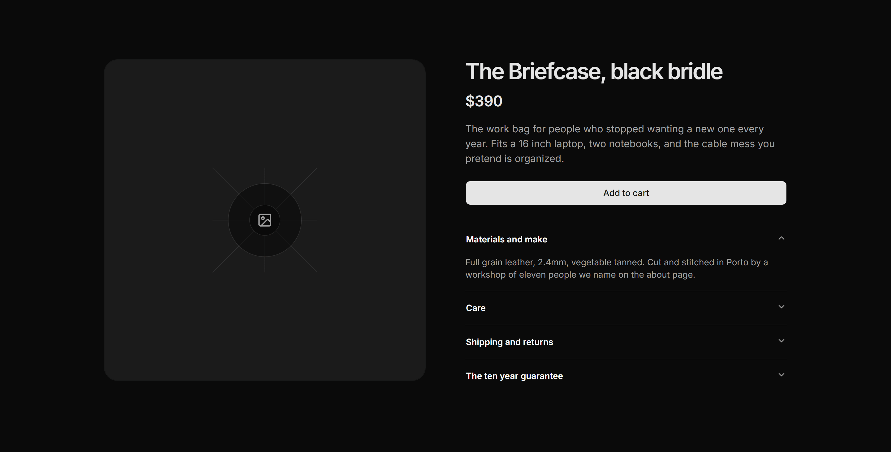 Ecommerce Product Overview: With Accordion Details