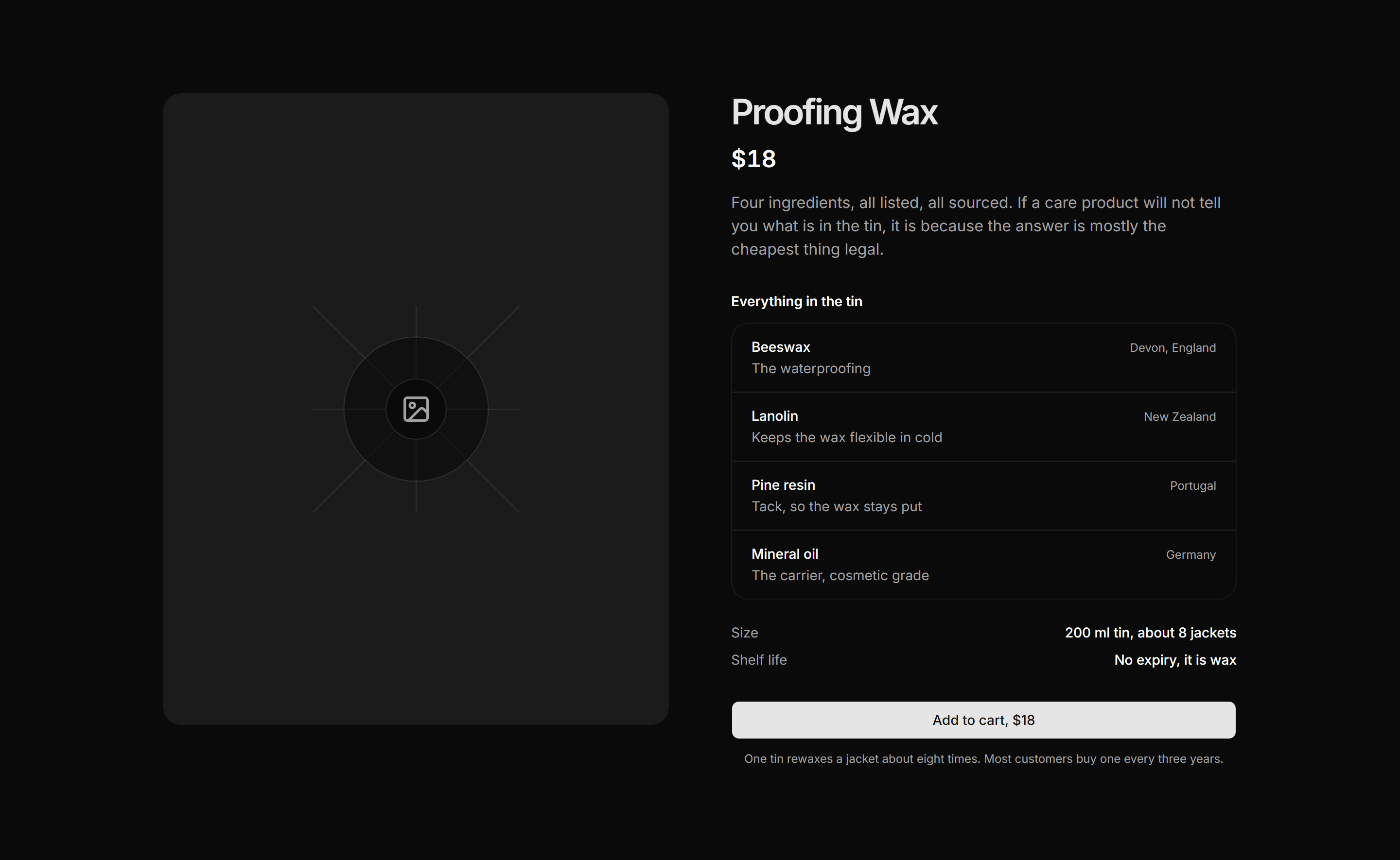 Ecommerce Product Overview: With Ingredients List